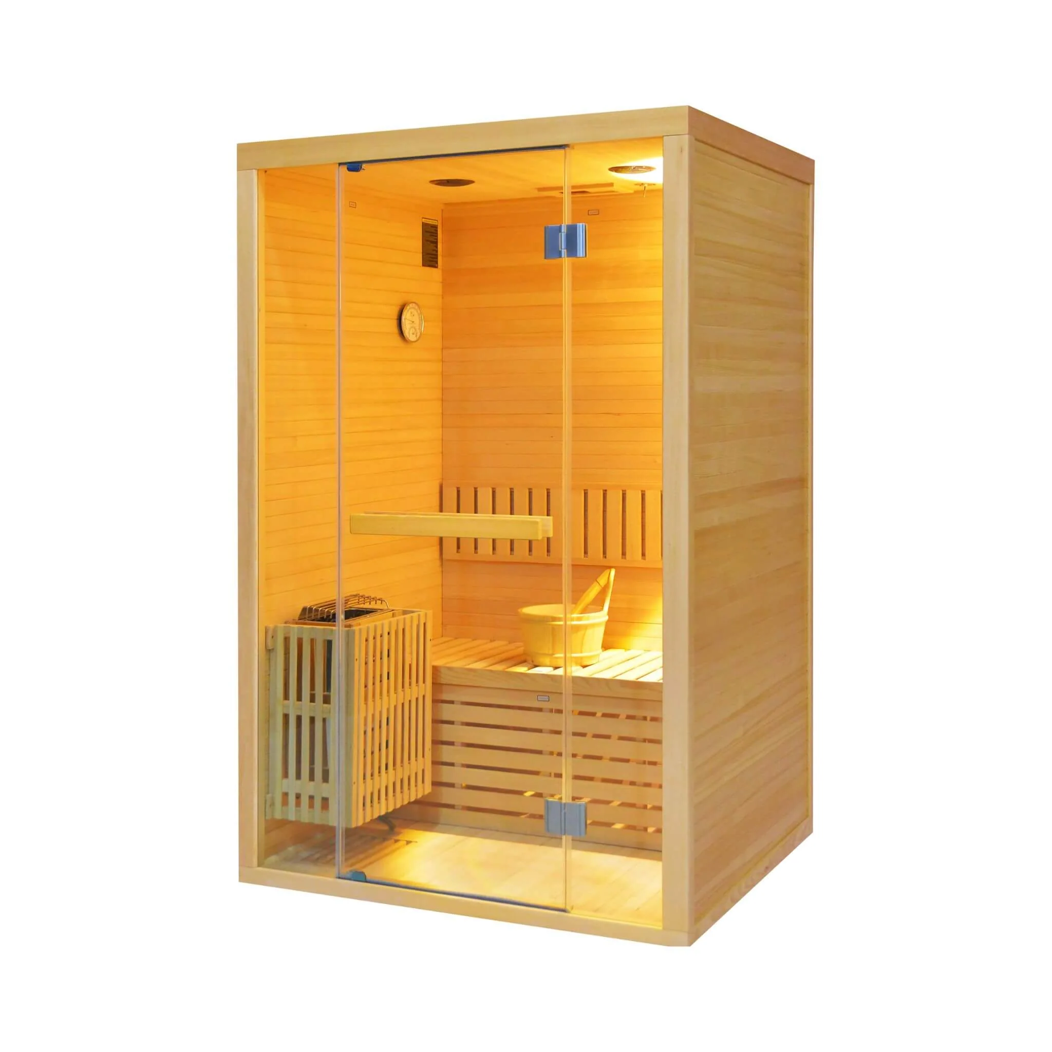 Thermora Alpine Premium 2-Person 3KW Hemlock Wood Sauna With LED Wall Light (SAK28471) - Image 4