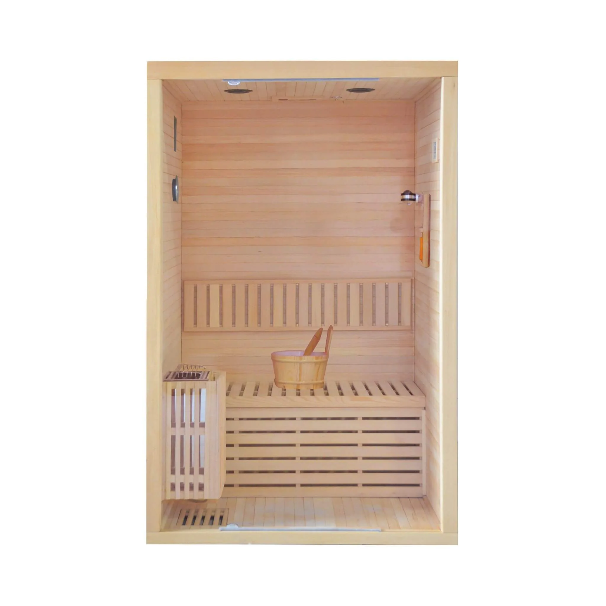 Thermora Alpine Premium 2-Person 3KW Hemlock Wood Sauna With LED Wall Light (SAK28471) - Image 8