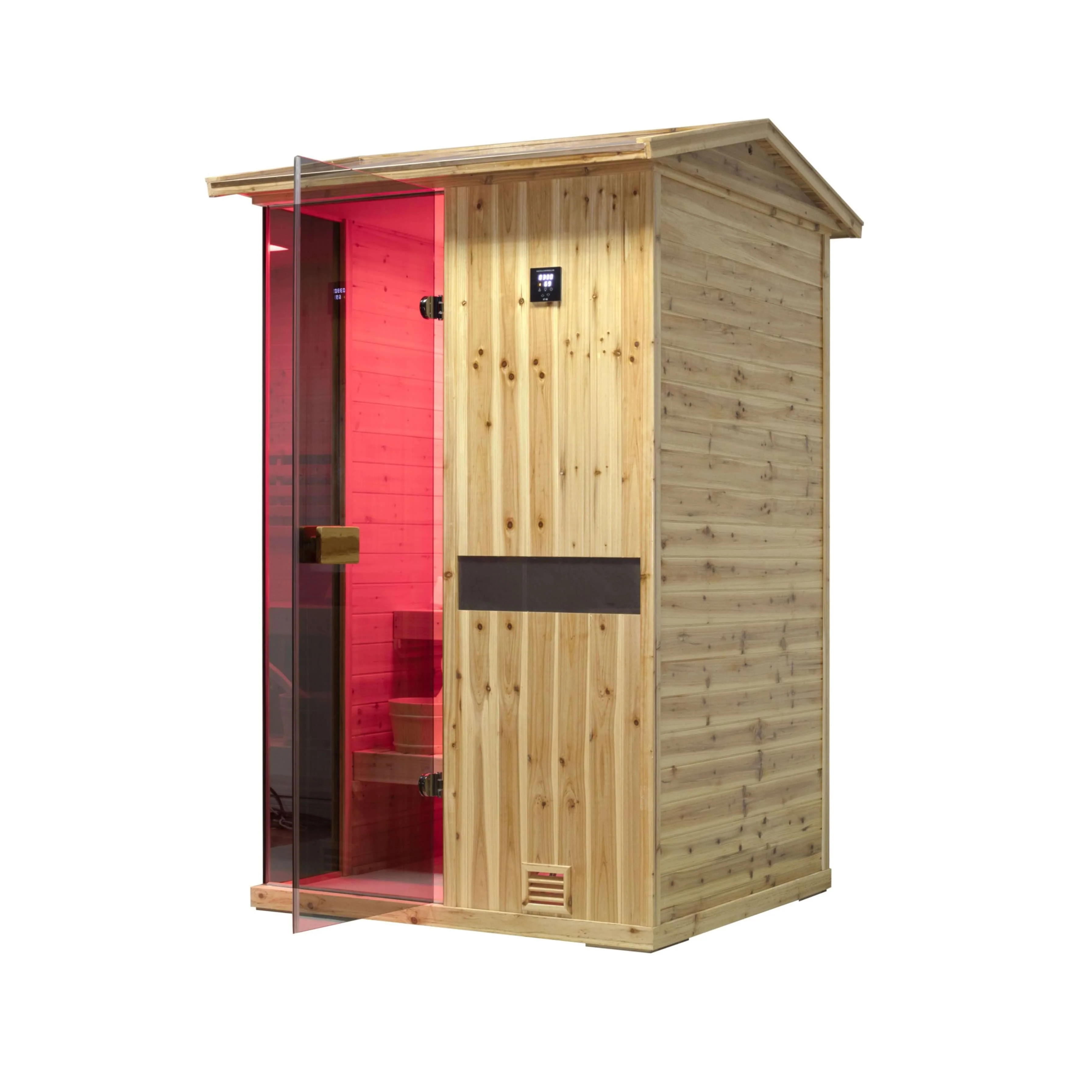 Thermora Arctic Premium 2-Person Outdoor Wooden Steam Sauna Room With Smart Control Panel And Bluetooth Audio (SAK52918) - Image 3