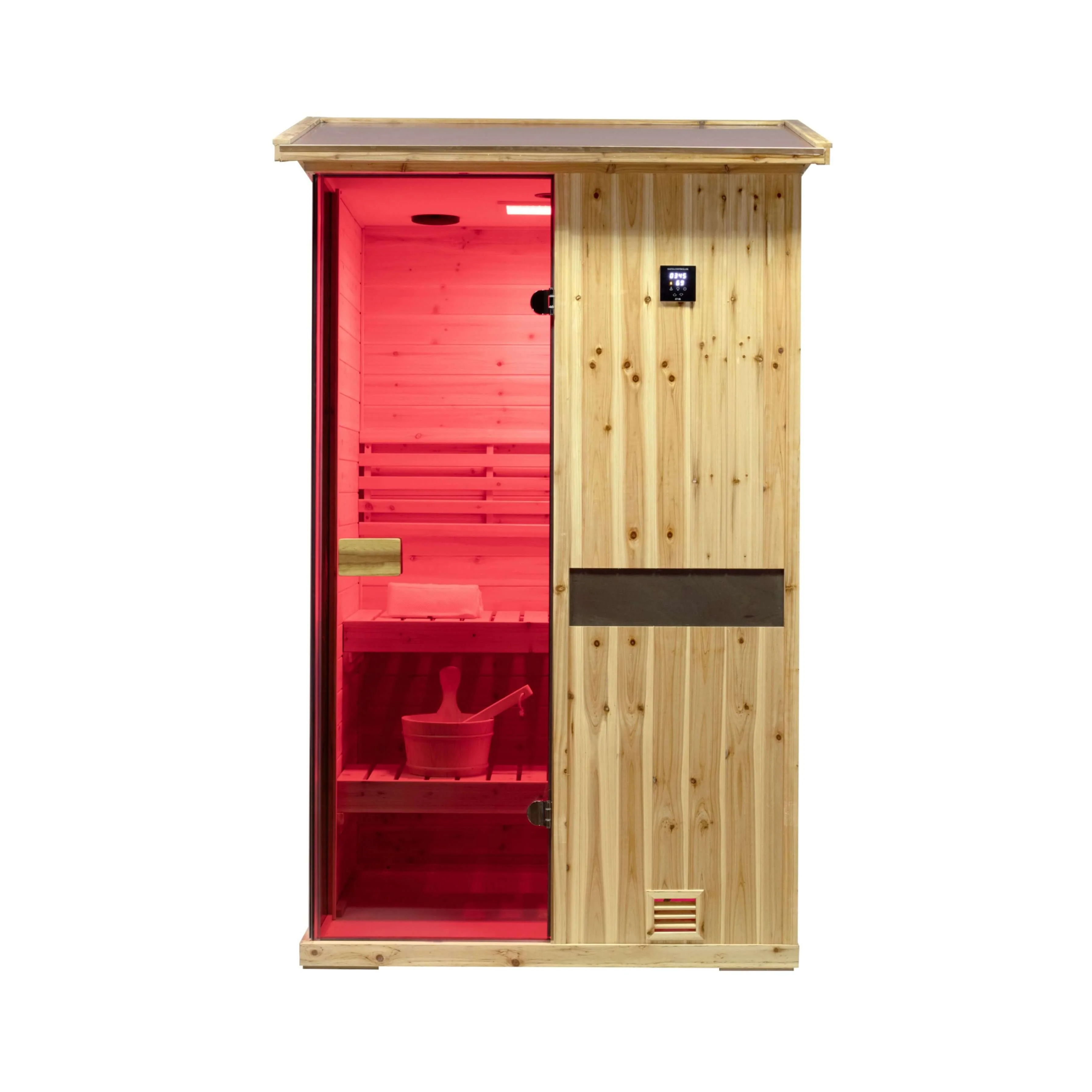Thermora Arctic Premium 2-Person Outdoor Wooden Steam Sauna Room With Smart Control Panel And Bluetooth Audio (SAK52918) - Image 4