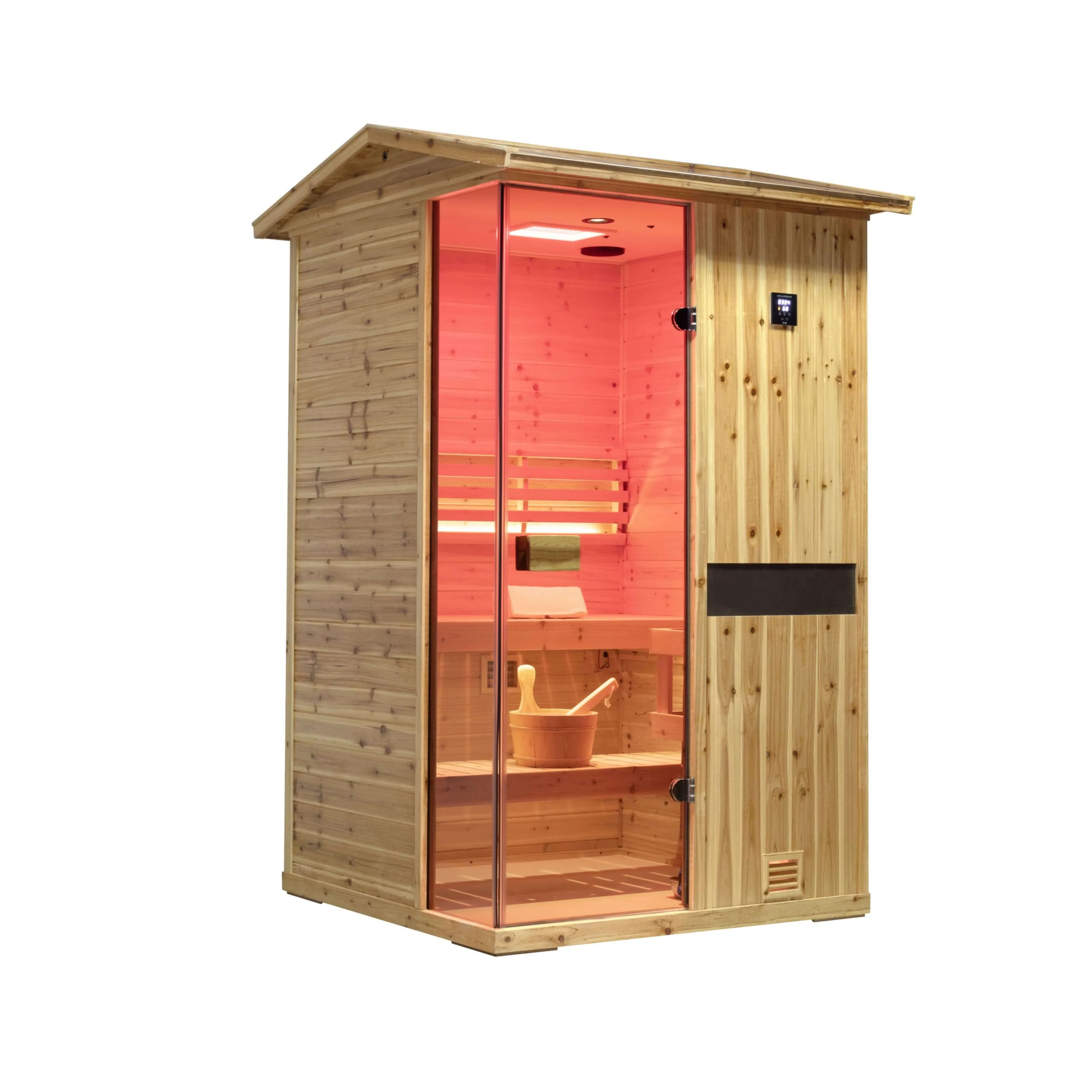 Thermora Arctic Premium 2-Person Outdoor Wooden Steam Sauna Room With Smart Control Panel And Bluetooth Audio (SAK52918) - Image 5