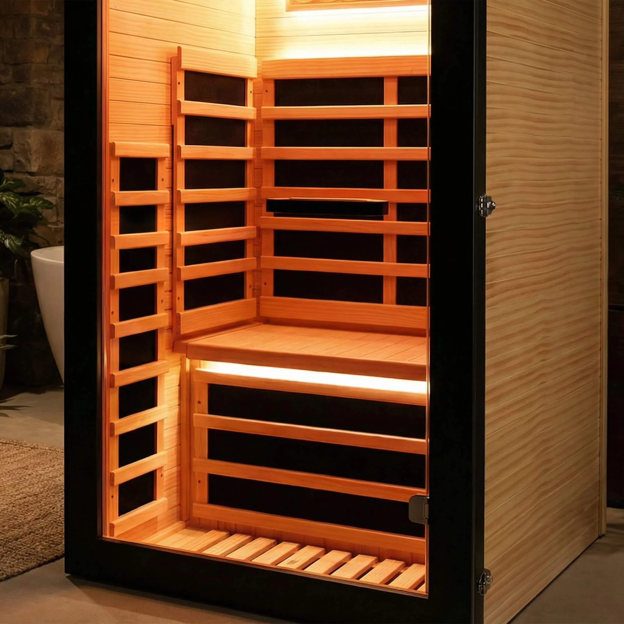 Thermora Solara Single-Person Chilean Pine Infrared Sauna Cabin (SAK57926) - Image 6