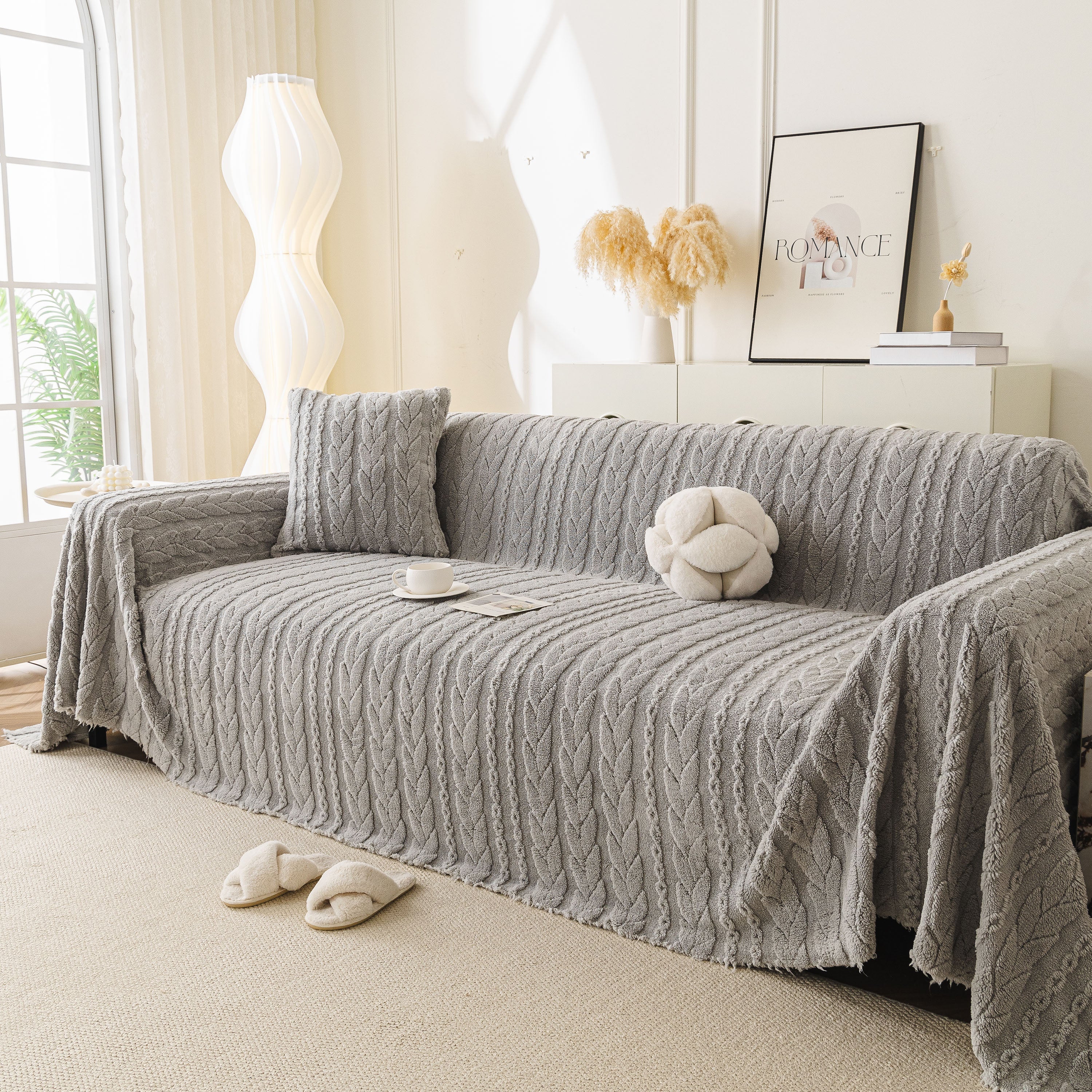 Thick Cozy 3D Cable Sofa Throw Cover, Plush Jacquard Warm Fleece Throw Blanket - Image 20