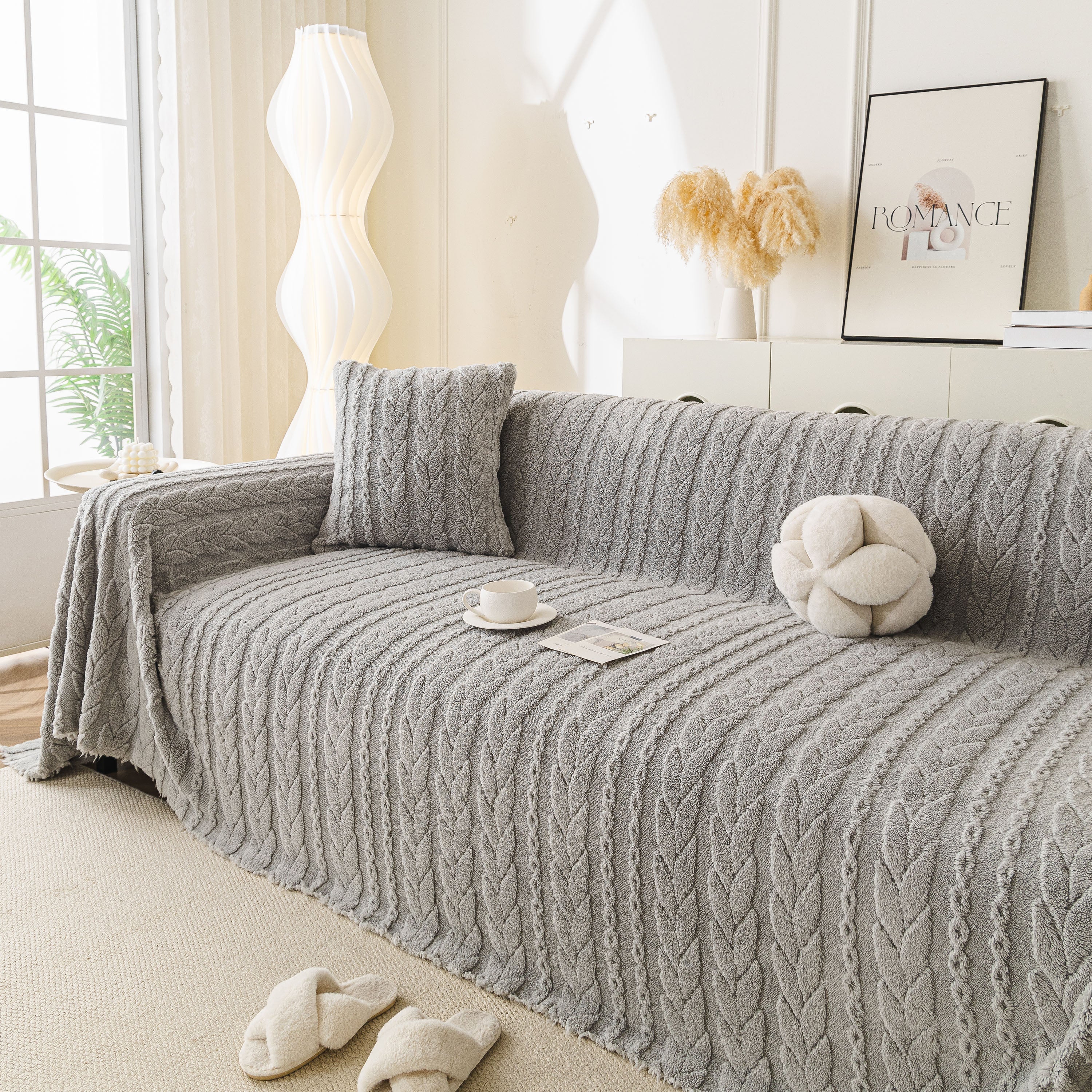 Thick Cozy 3D Cable Sofa Throw Cover, Plush Jacquard Warm Fleece Throw Blanket - Image 21