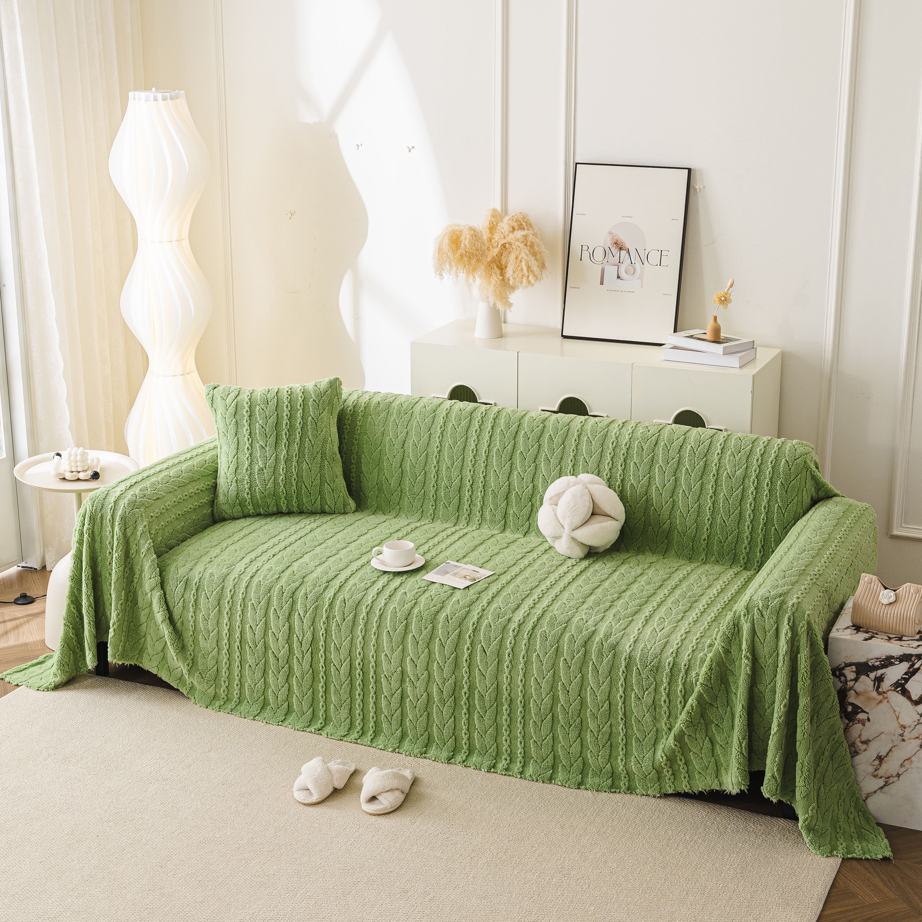 Thick Cozy 3D Cable Sofa Throw Cover, Plush Jacquard Warm Fleece Throw Blanket - Image 28