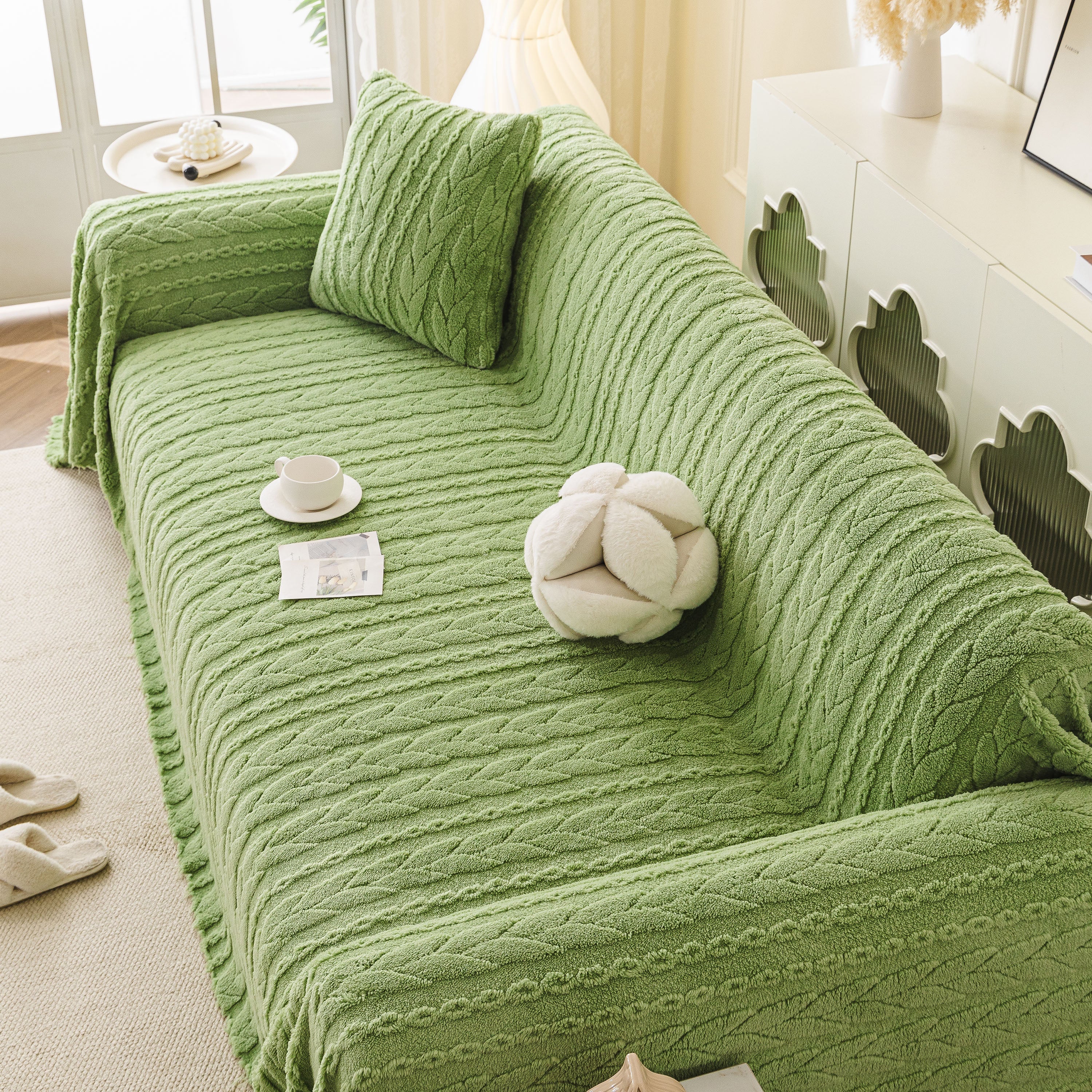 Thick Cozy 3D Cable Sofa Throw Cover, Plush Jacquard Warm Fleece Throw Blanket - Image 31