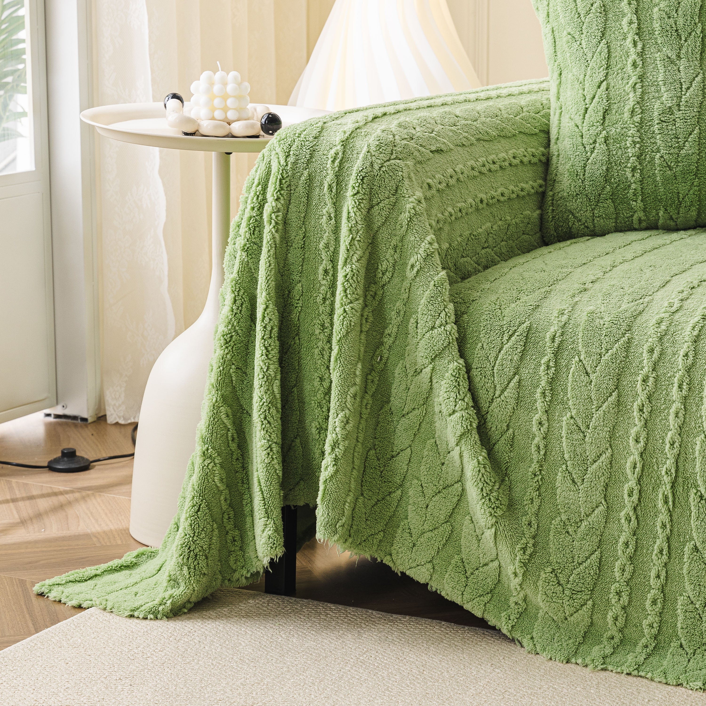 Thick Cozy 3D Cable Sofa Throw Cover, Plush Jacquard Warm Fleece Throw Blanket - Image 37