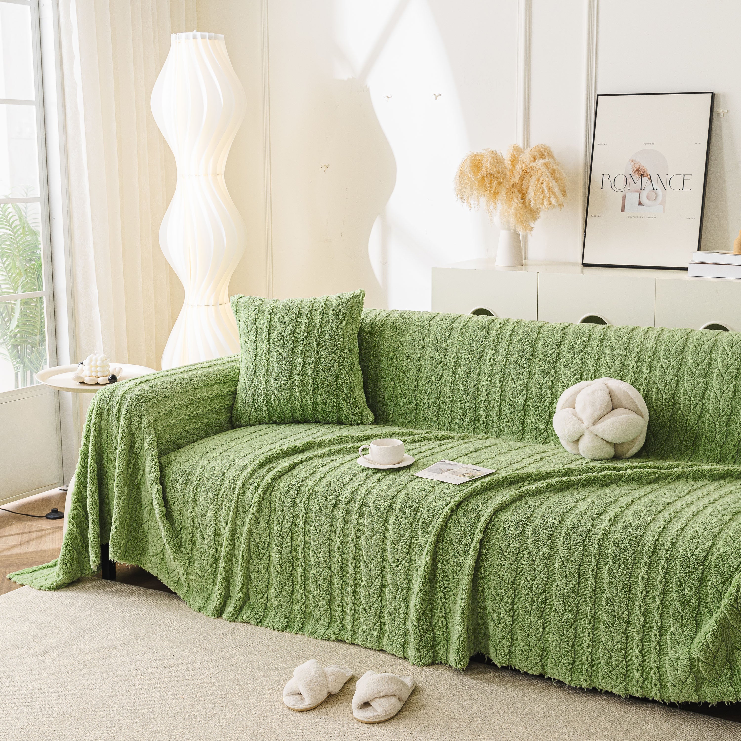Thick Cozy 3D Cable Sofa Throw Cover, Plush Jacquard Warm Fleece Throw Blanket - Image 40