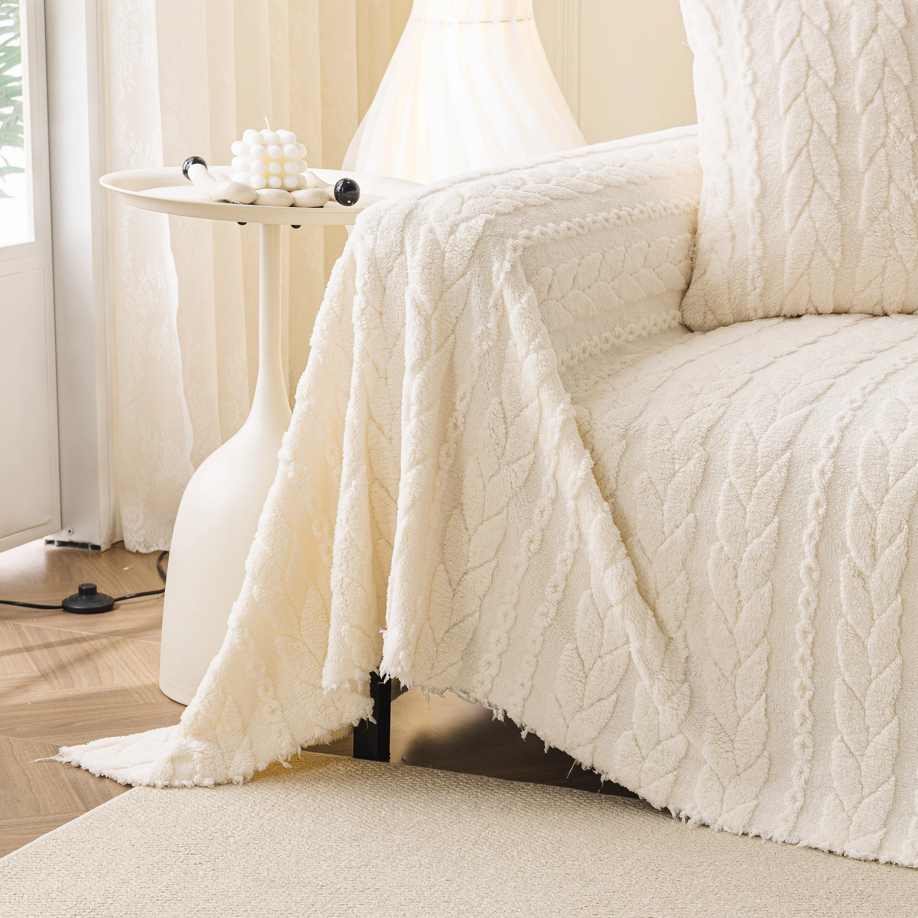 Thick Cozy 3D Cable Sofa Throw Cover, Plush Jacquard Warm Fleece Throw Blanket - Image 67