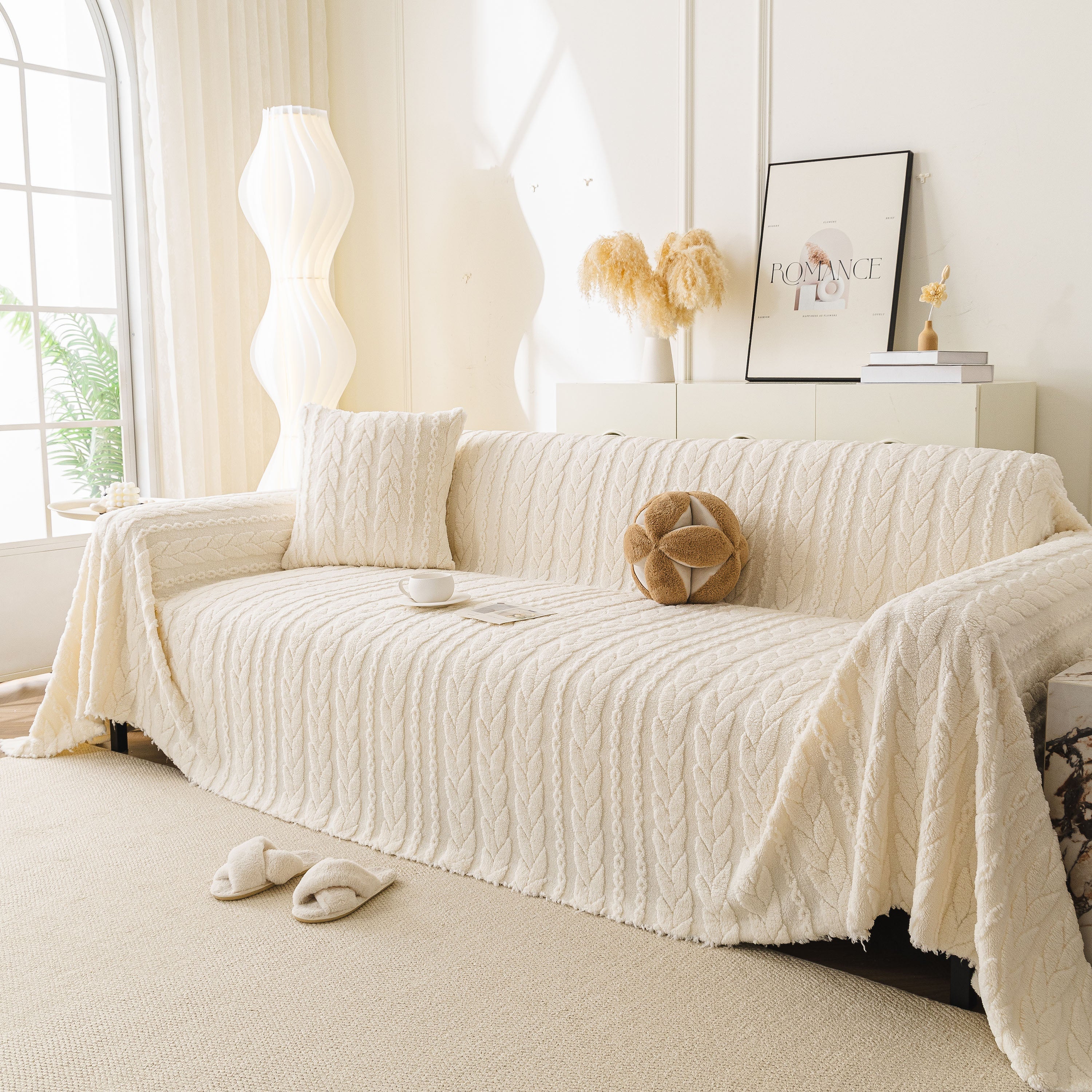 Thick Cozy 3D Cable Sofa Throw Cover, Plush Jacquard Warm Fleece Throw Blanket - Image 71