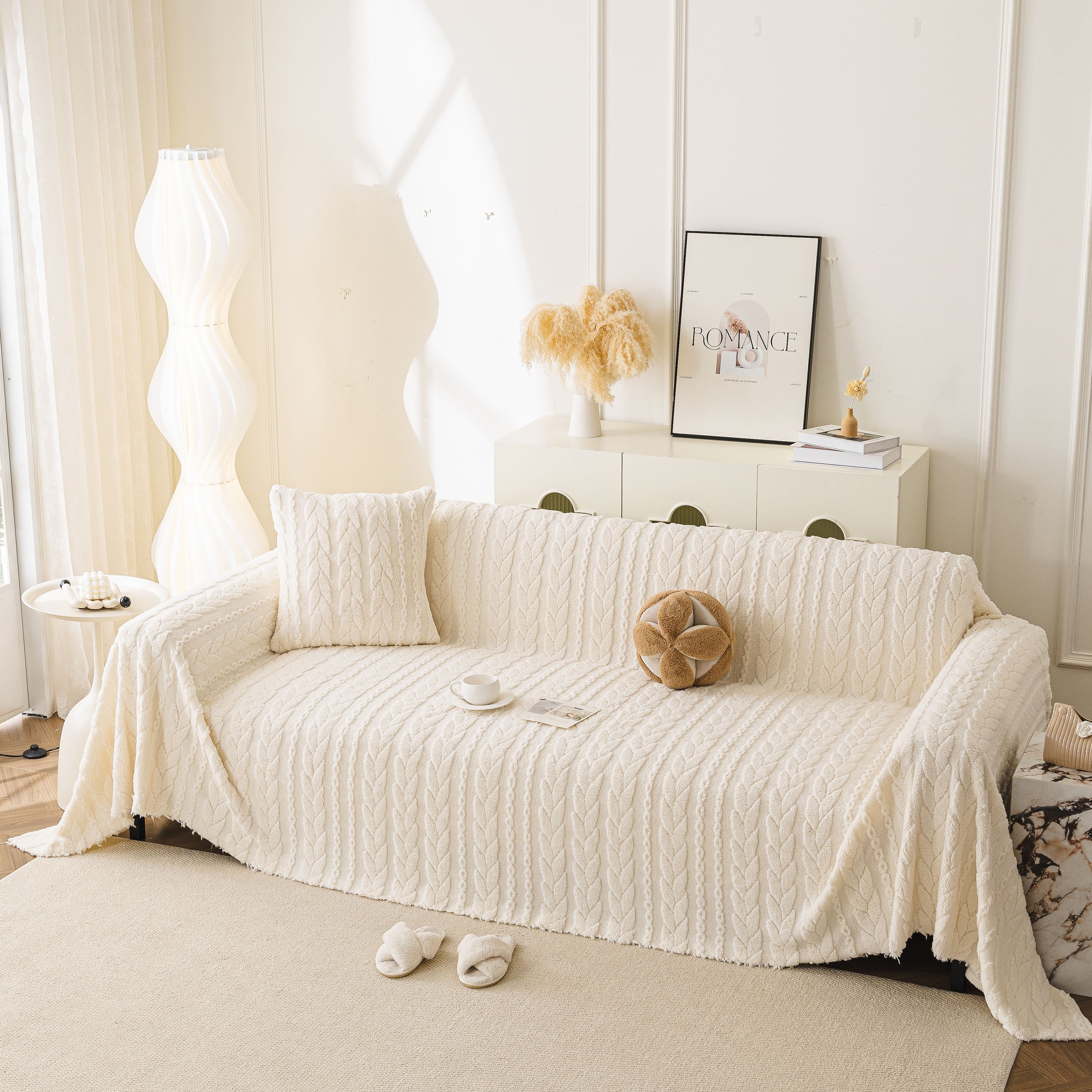 Thick Cozy 3D Cable Sofa Throw Cover, Plush Jacquard Warm Fleece Throw Blanket - Image 73