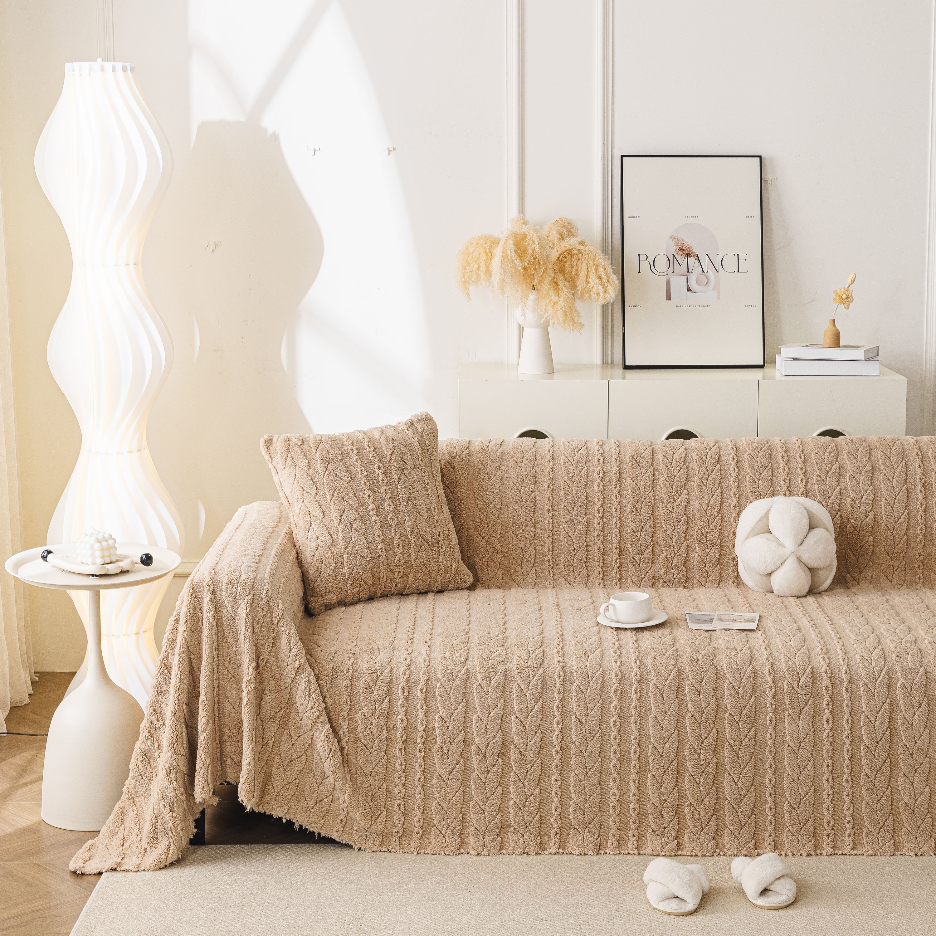 Thick Cozy 3D Cable Sofa Throw Cover, Plush Jacquard Warm Fleece Throw Blanket - Image 74