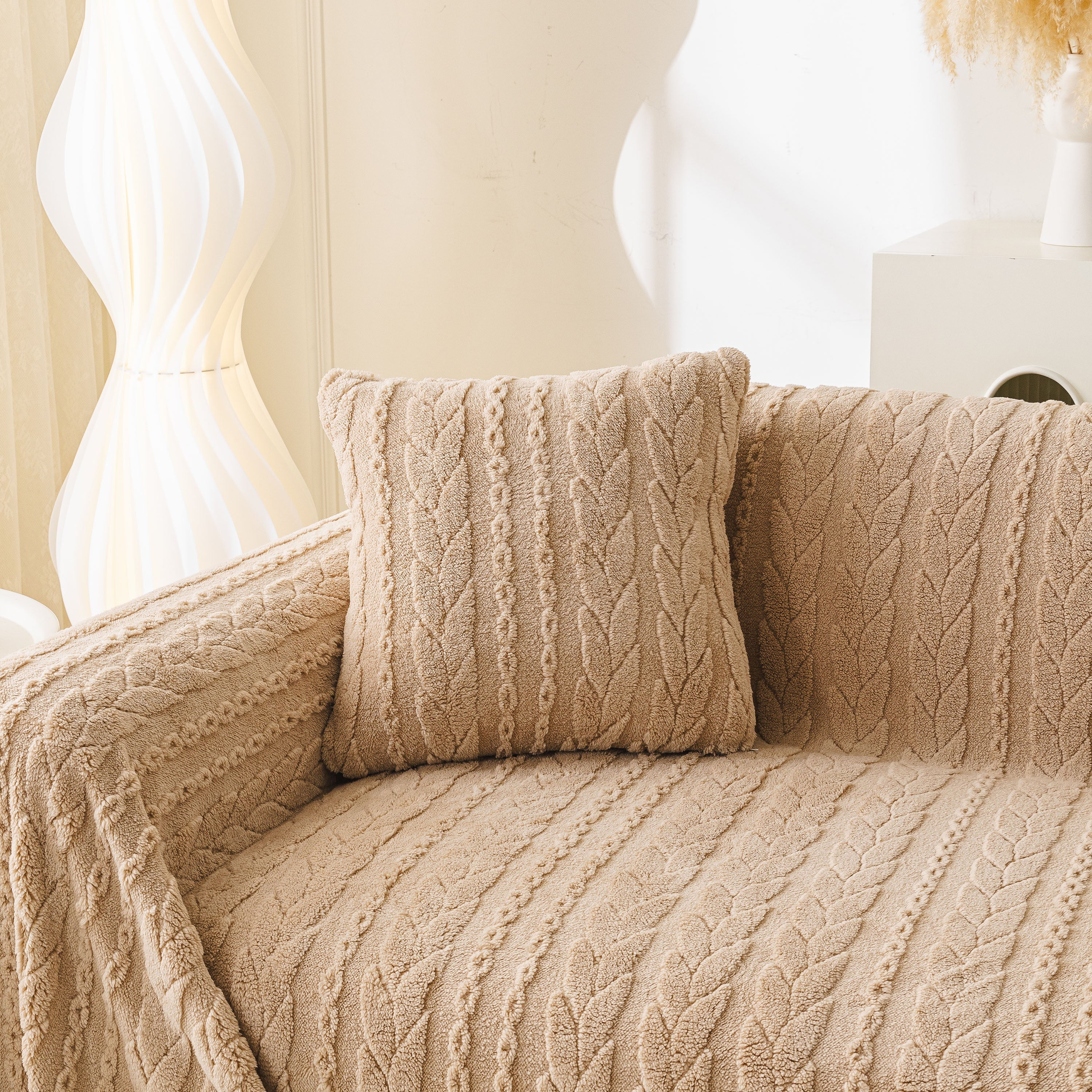Thick Cozy 3D Cable Sofa Throw Cover, Plush Jacquard Warm Fleece Throw Blanket - Image 98