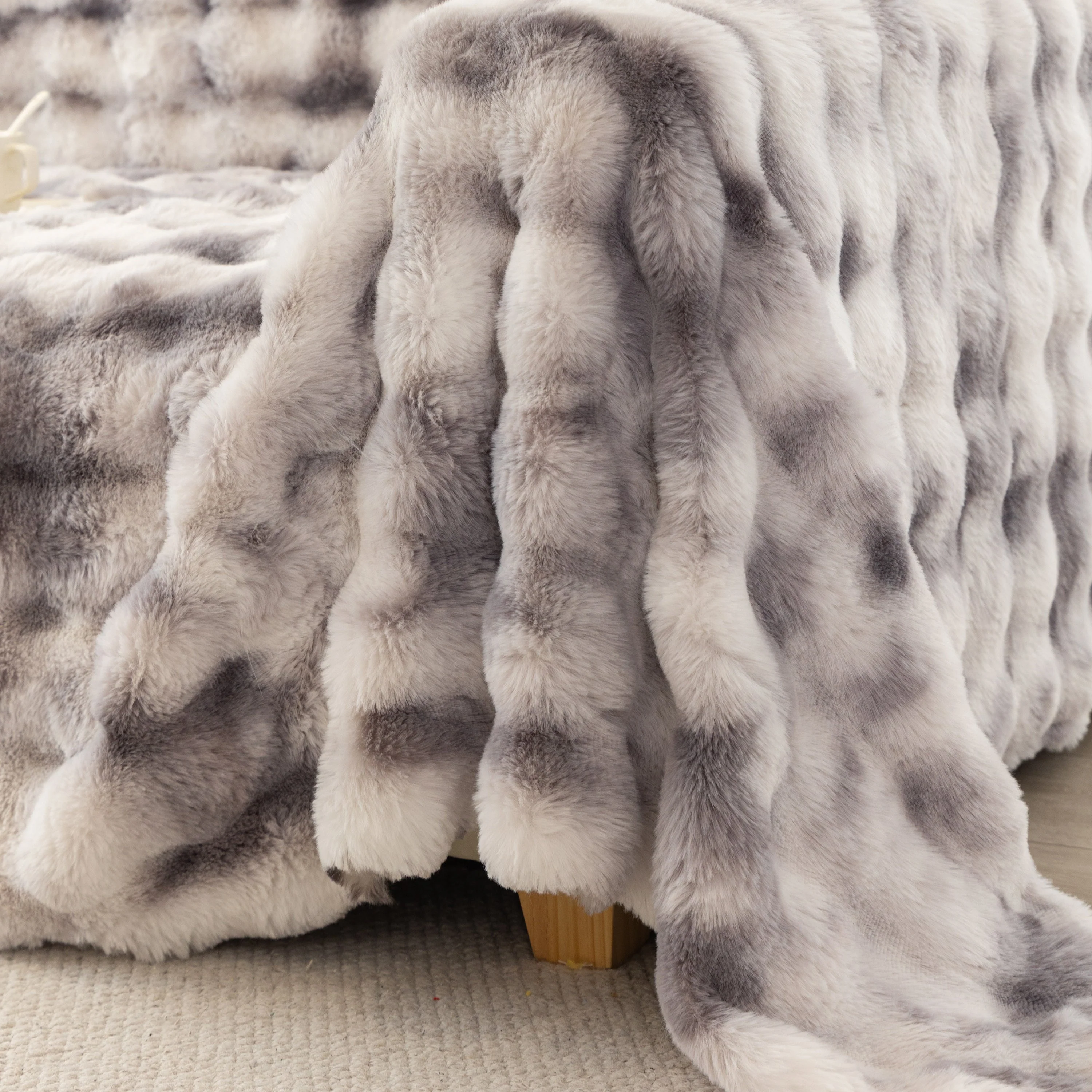 Thick Faux Fur Couch Cover Fluffy Fuzzy Warm Washable Furniture Protector for Kids Pets - Image 44