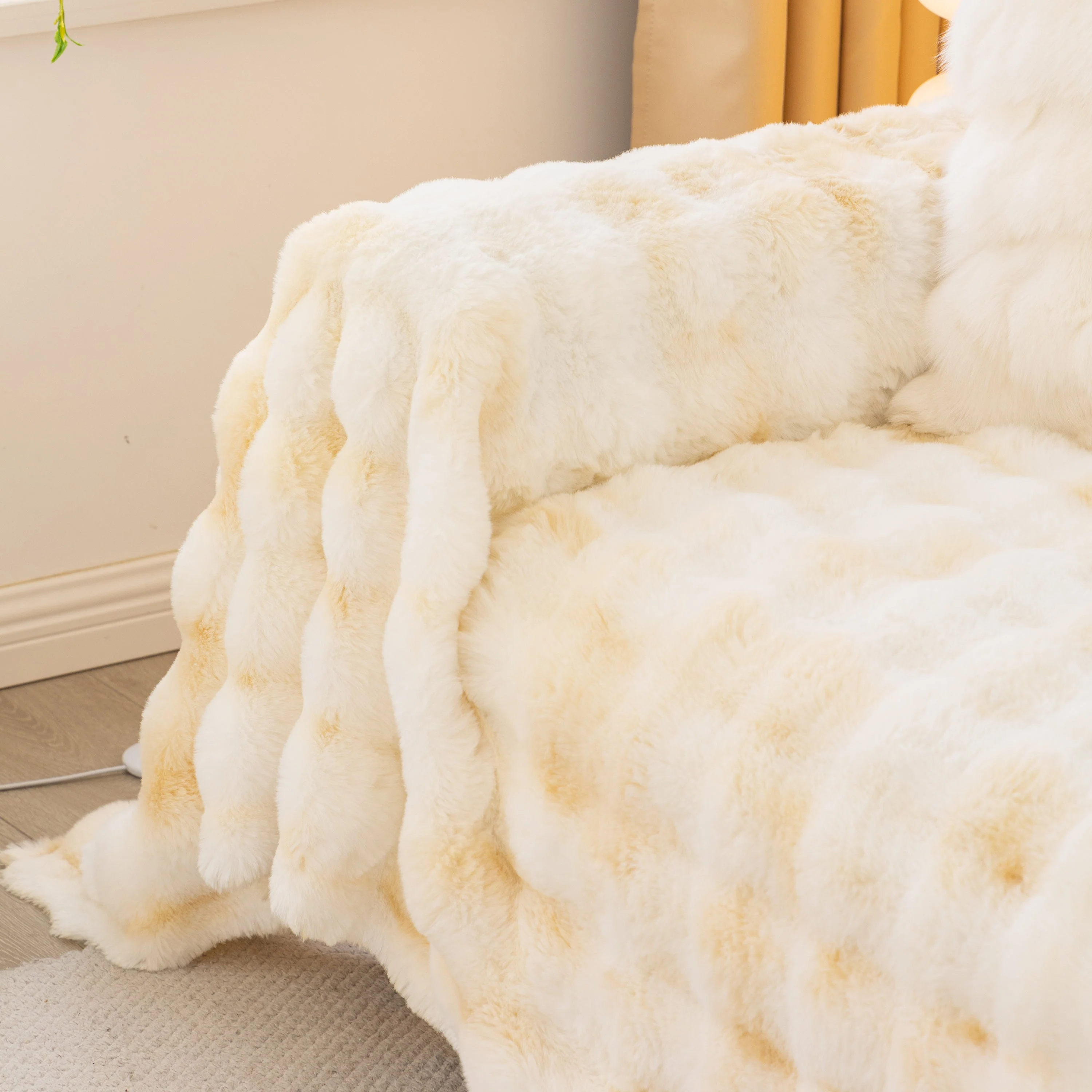 Thick Faux Fur Couch Cover Fluffy Fuzzy Warm Washable Furniture Protector for Kids Pets - Image 85