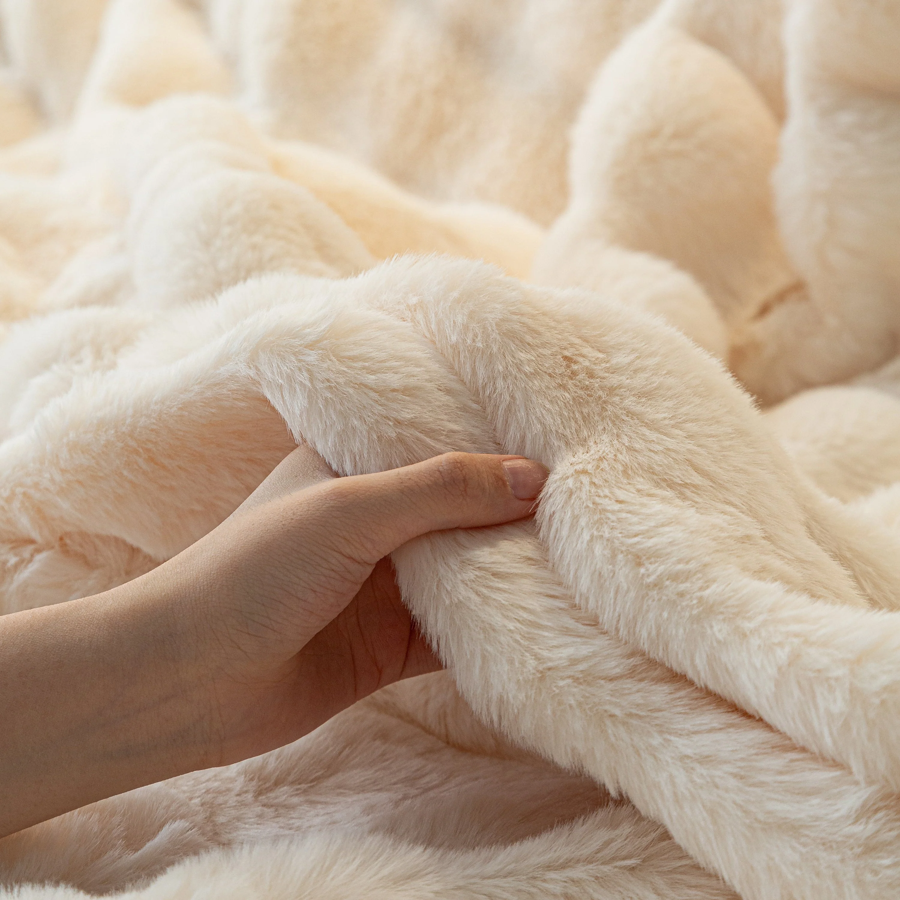 Thick Faux Fur Sofa Cover Fluffy Plush Warm Sofa Slipcover Furniture Protector for Couch Bed - Image 113