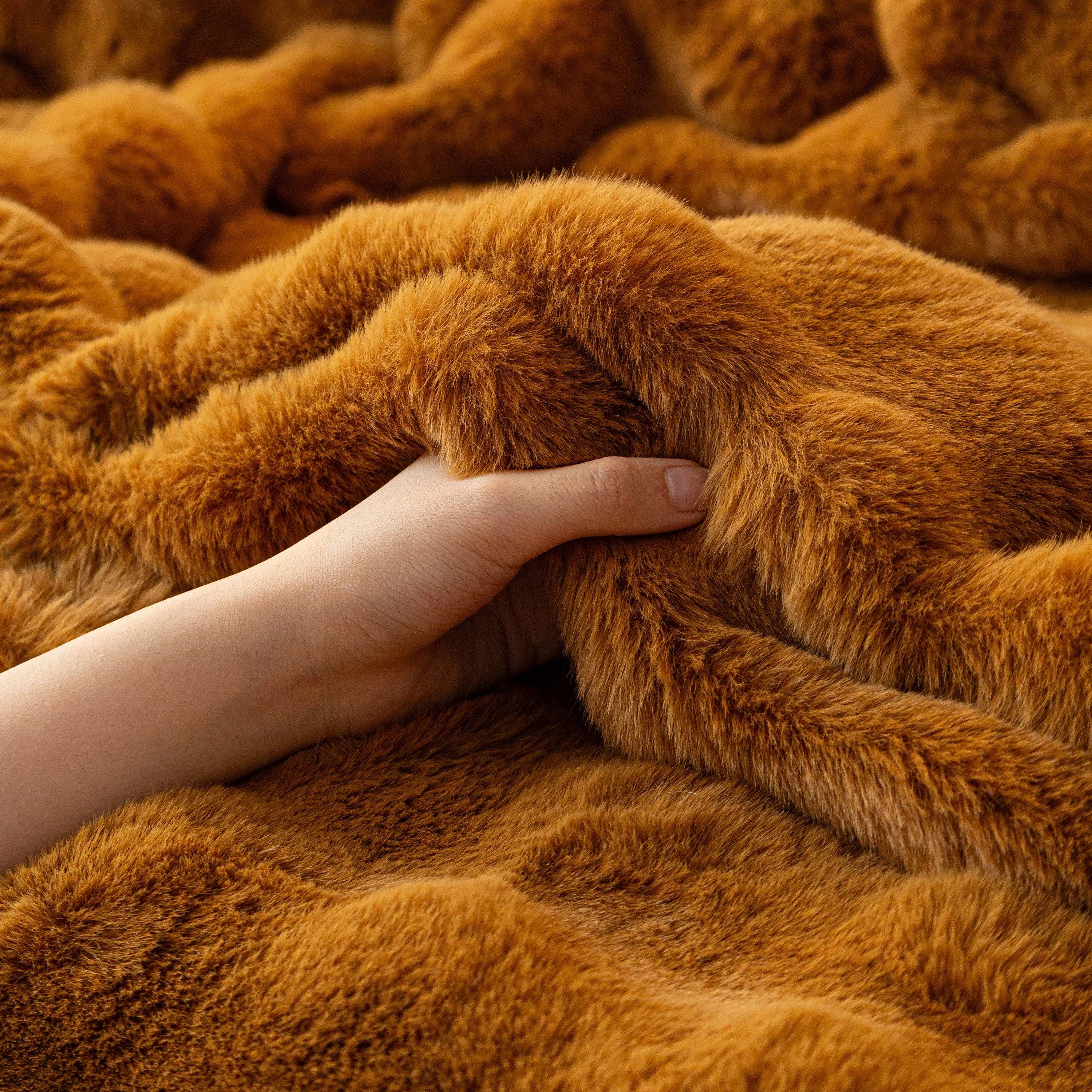 Thick Faux Fur Sofa Cover Fluffy Plush Warm Sofa Slipcover Furniture Protector for Couch Bed - Image 6
