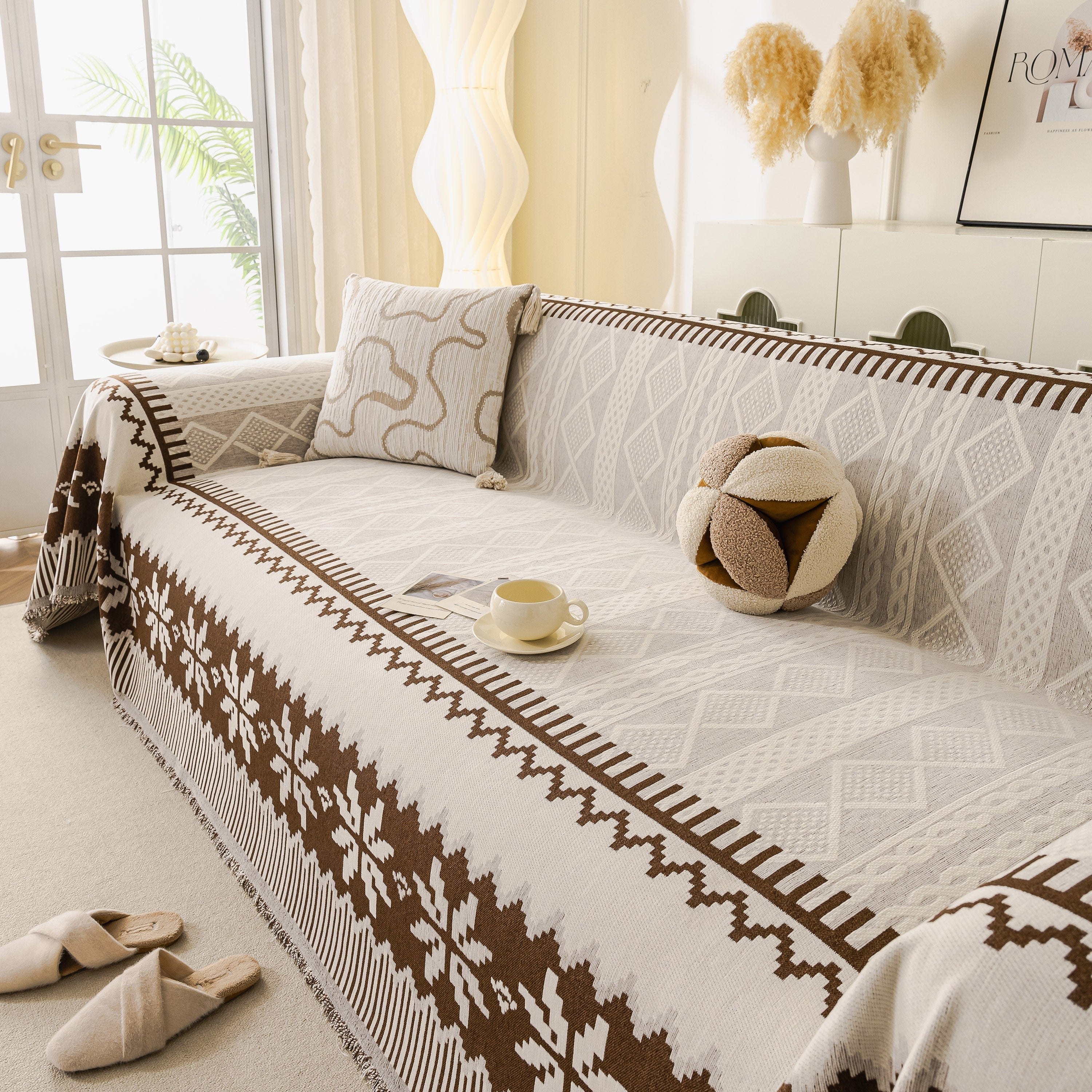 Thick Jacquard Couch Cover for Sectional Sofas, Cozy Washable Sofa Cover Throw Blanket - Image 10