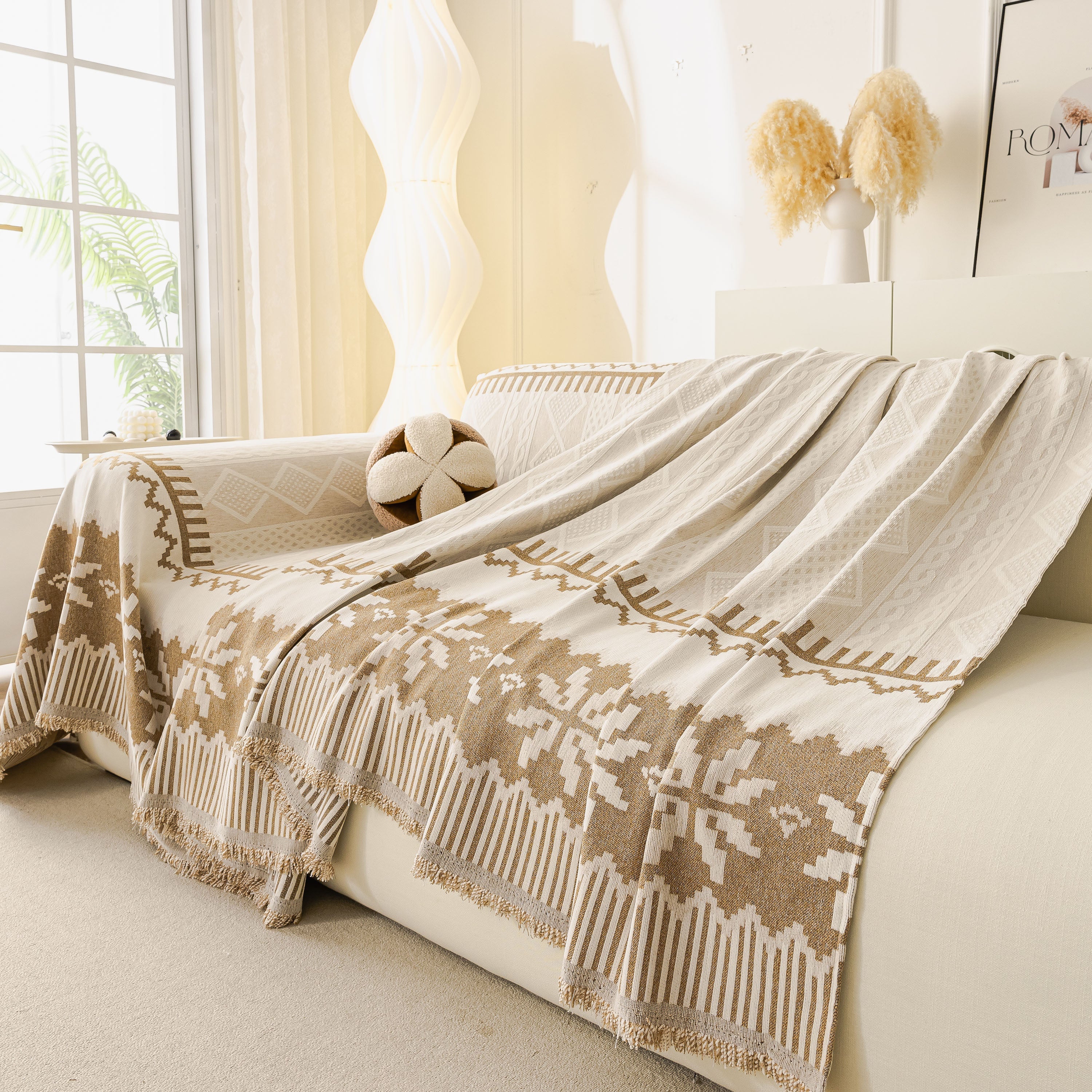 Thick Jacquard Couch Cover for Sectional Sofas, Cozy Washable Sofa Cover Throw Blanket - Image 108