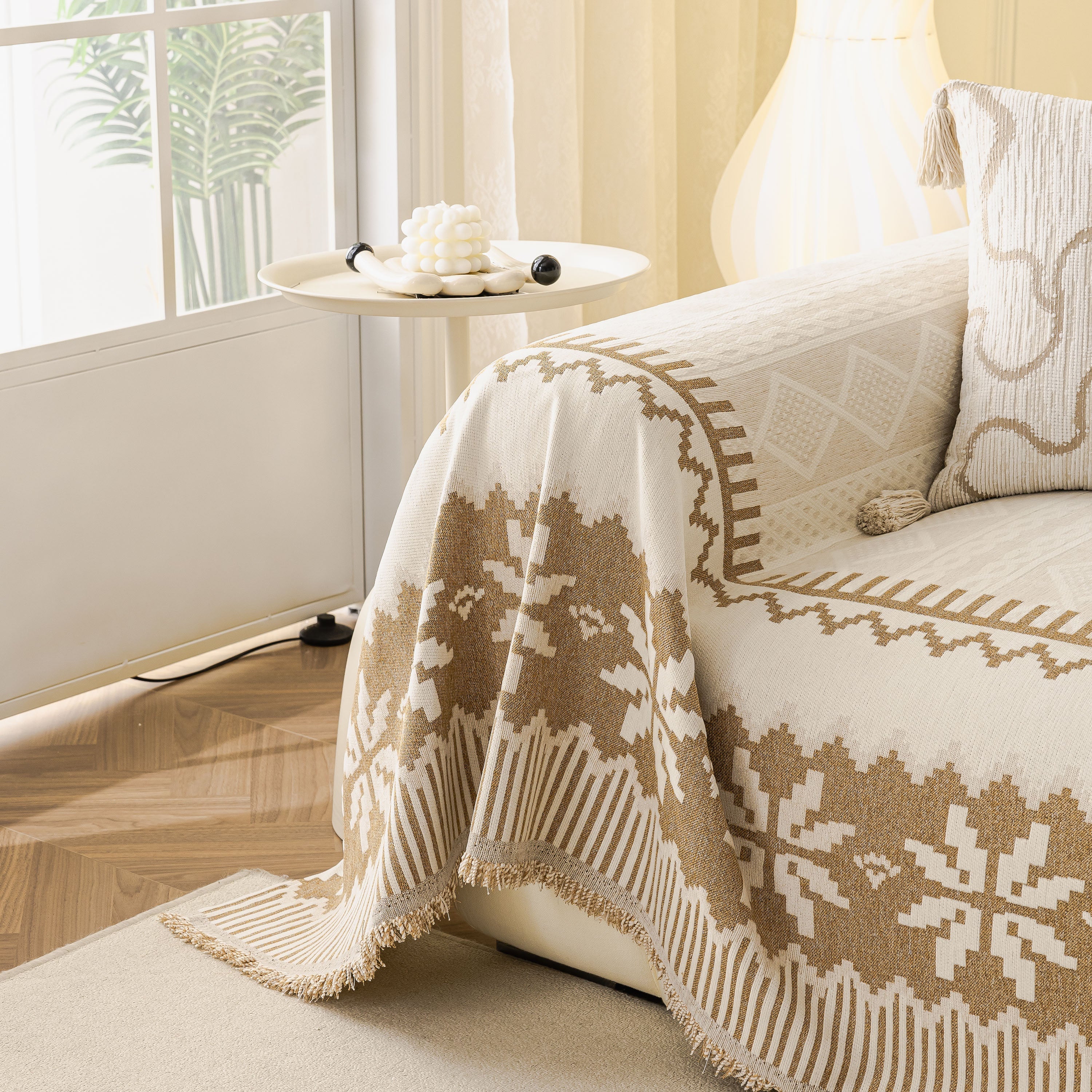 Thick Jacquard Couch Cover for Sectional Sofas, Cozy Washable Sofa Cover Throw Blanket - Image 114