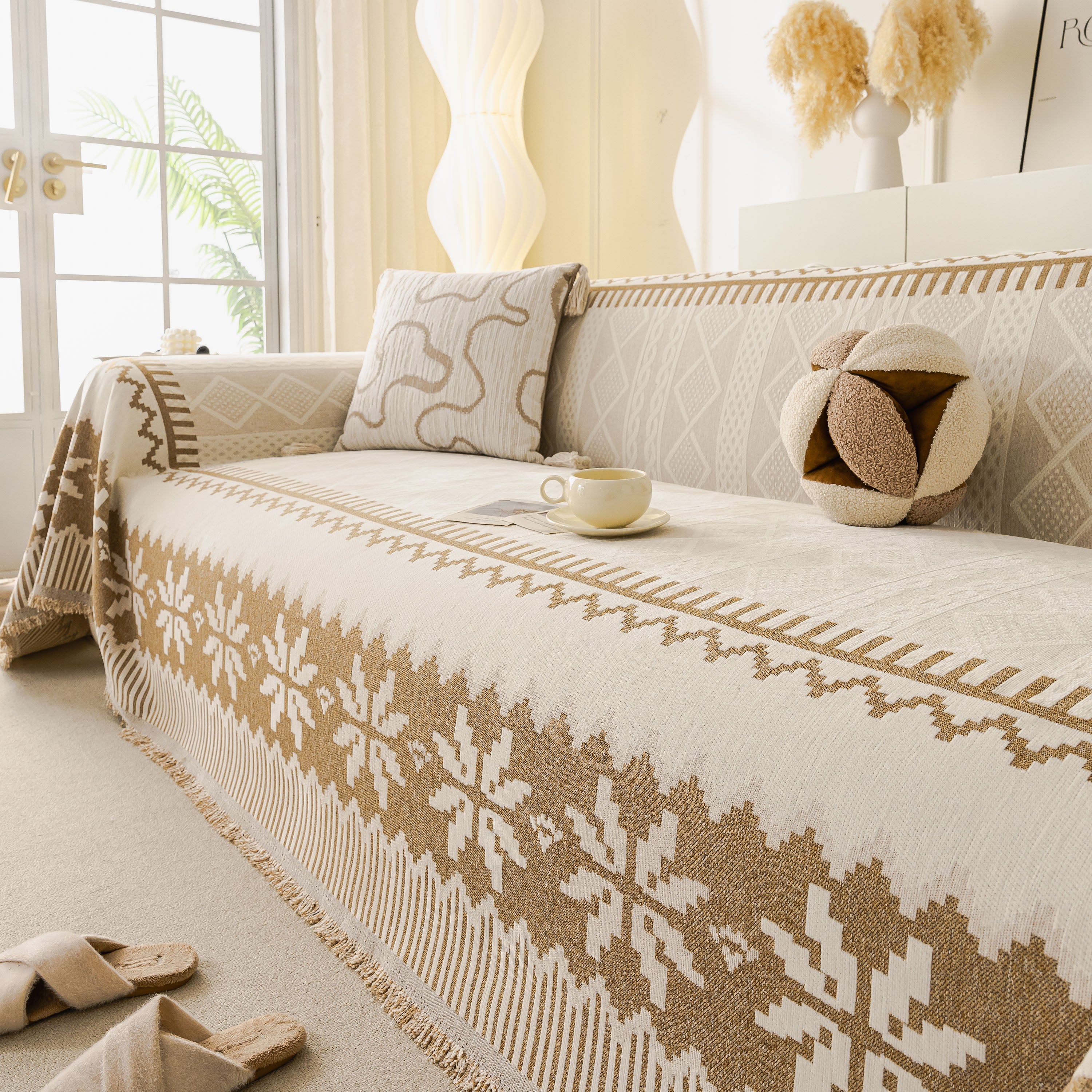 Thick Jacquard Couch Cover for Sectional Sofas, Cozy Washable Sofa Cover Throw Blanket - Image 120