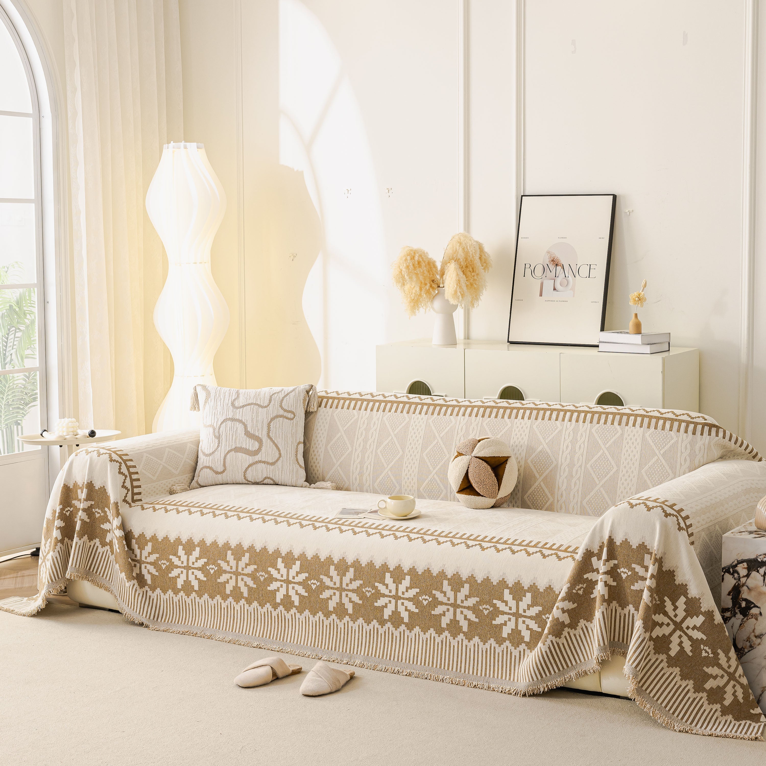 Thick Jacquard Couch Cover for Sectional Sofas, Cozy Washable Sofa Cover Throw Blanket - Image 122