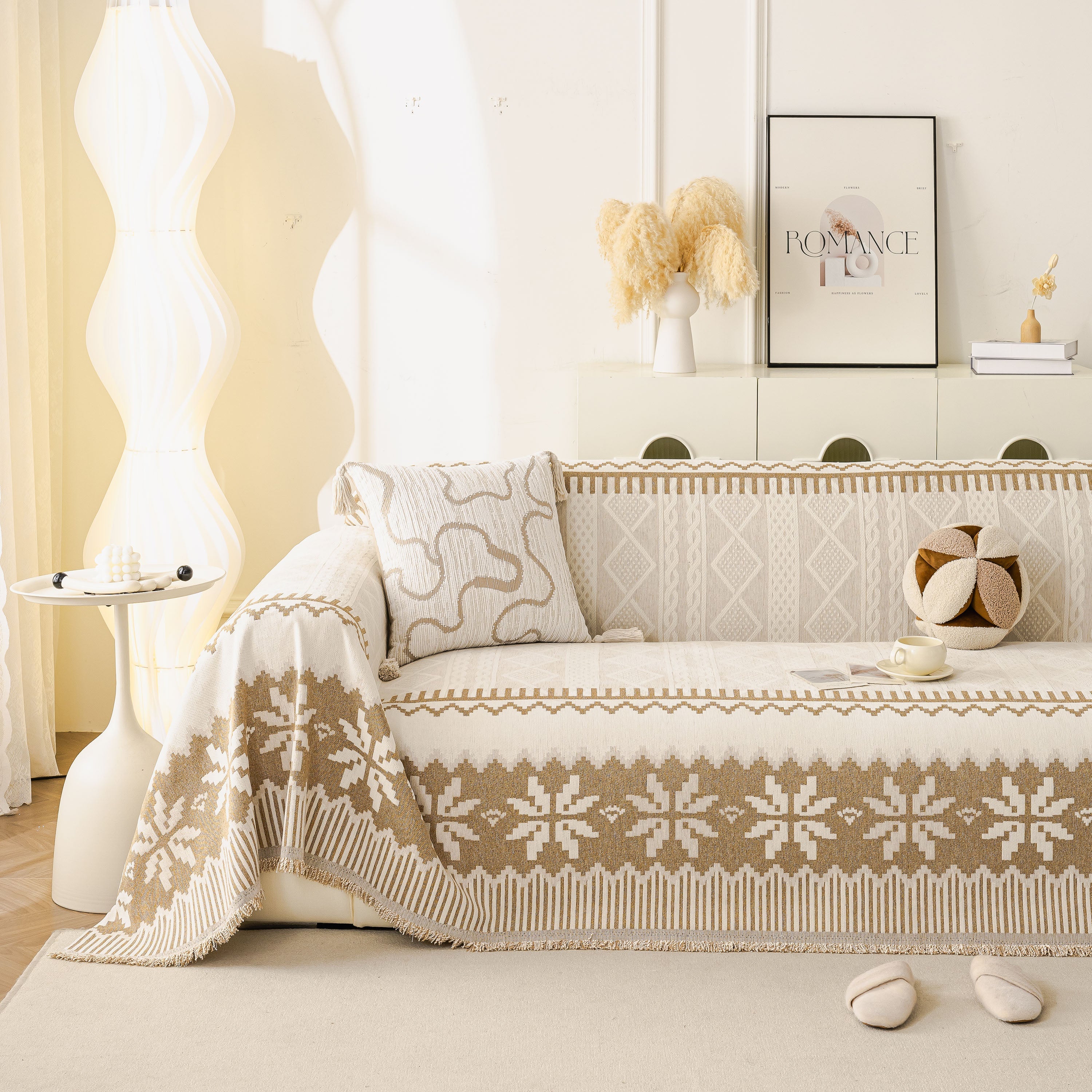 Thick Jacquard Couch Cover for Sectional Sofas, Cozy Washable Sofa Cover Throw Blanket - Image 123
