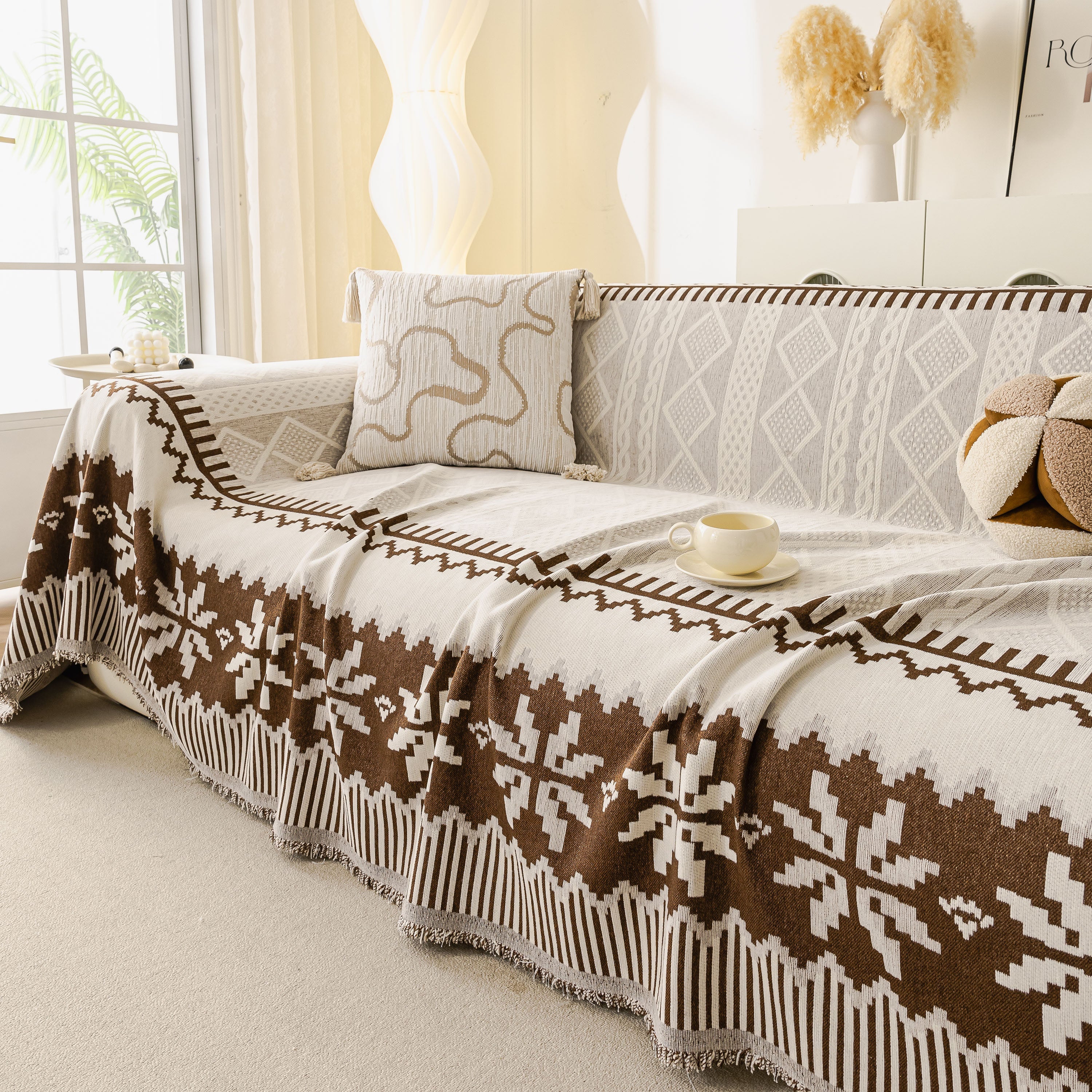 Thick Jacquard Couch Cover for Sectional Sofas, Cozy Washable Sofa Cover Throw Blanket - Image 15