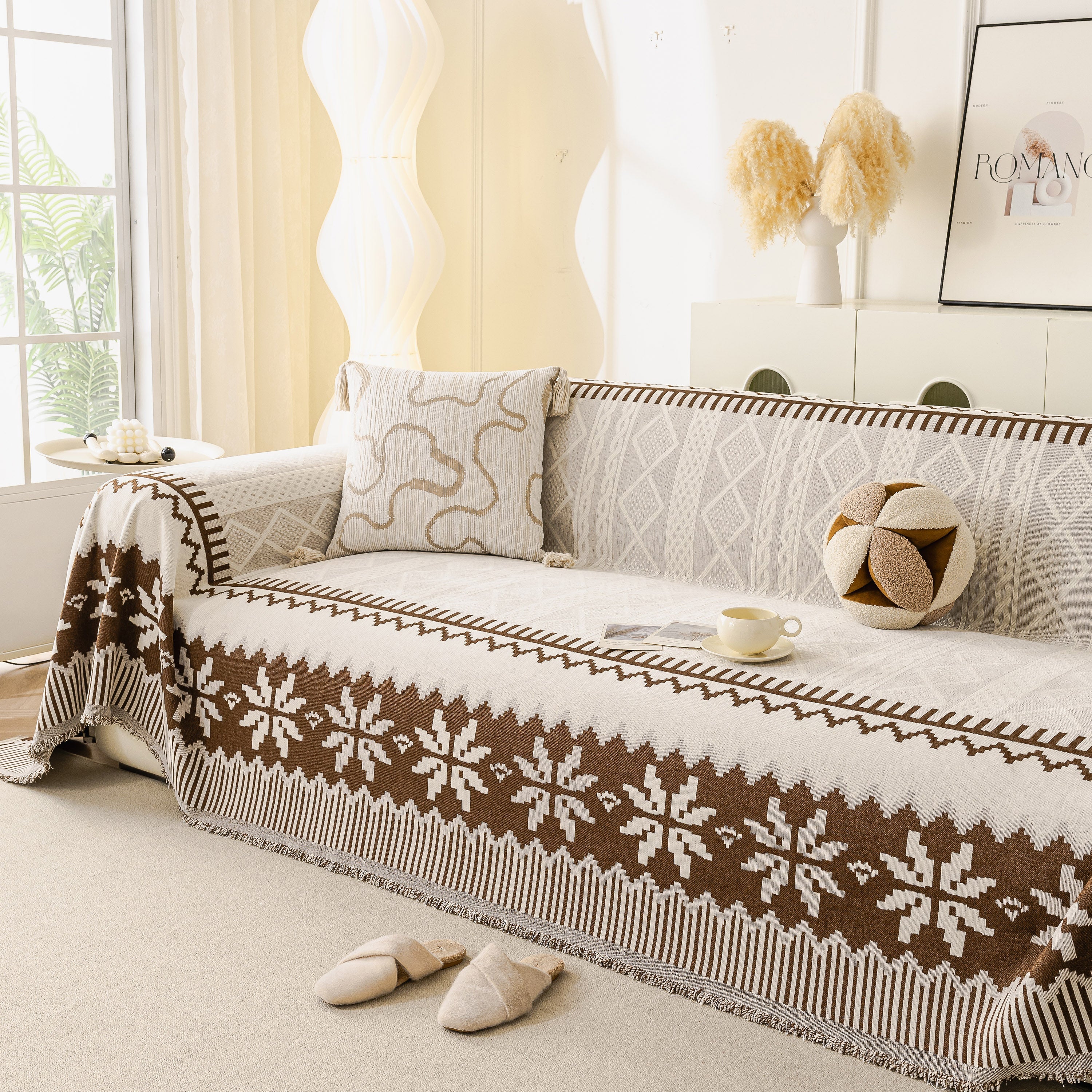 Thick Jacquard Couch Cover for Sectional Sofas, Cozy Washable Sofa Cover Throw Blanket - Image 20