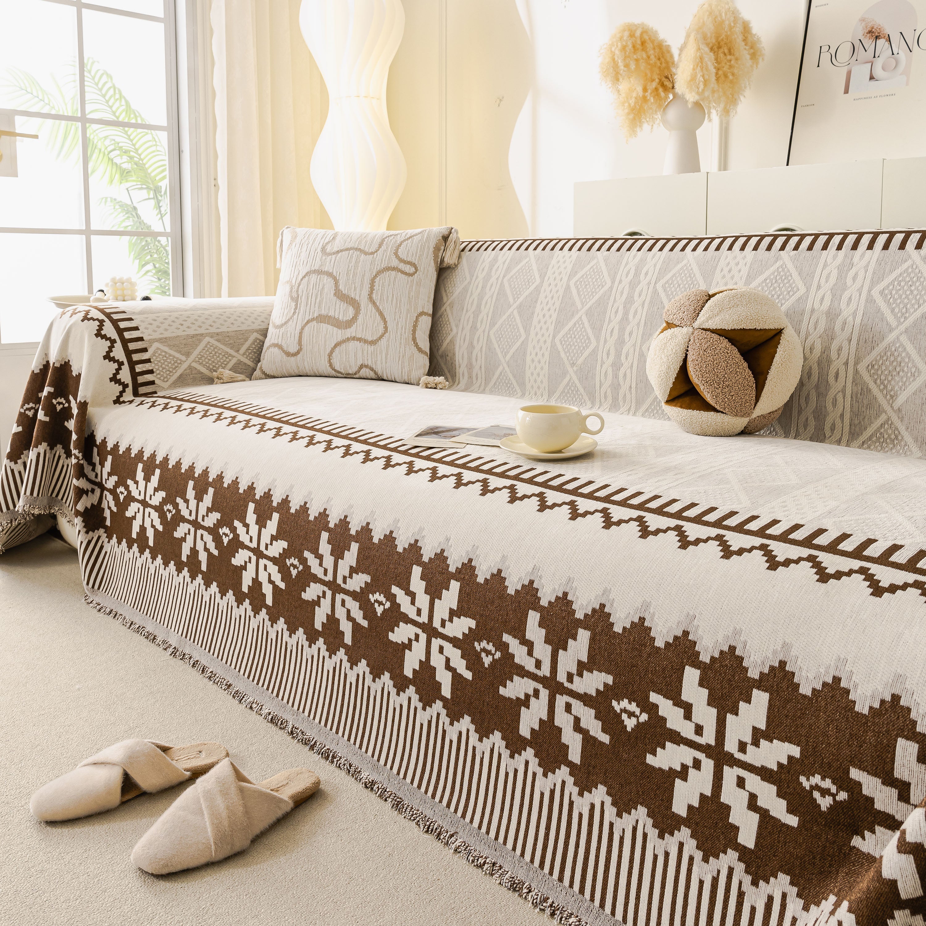 Thick Jacquard Couch Cover for Sectional Sofas, Cozy Washable Sofa Cover Throw Blanket - Image 22
