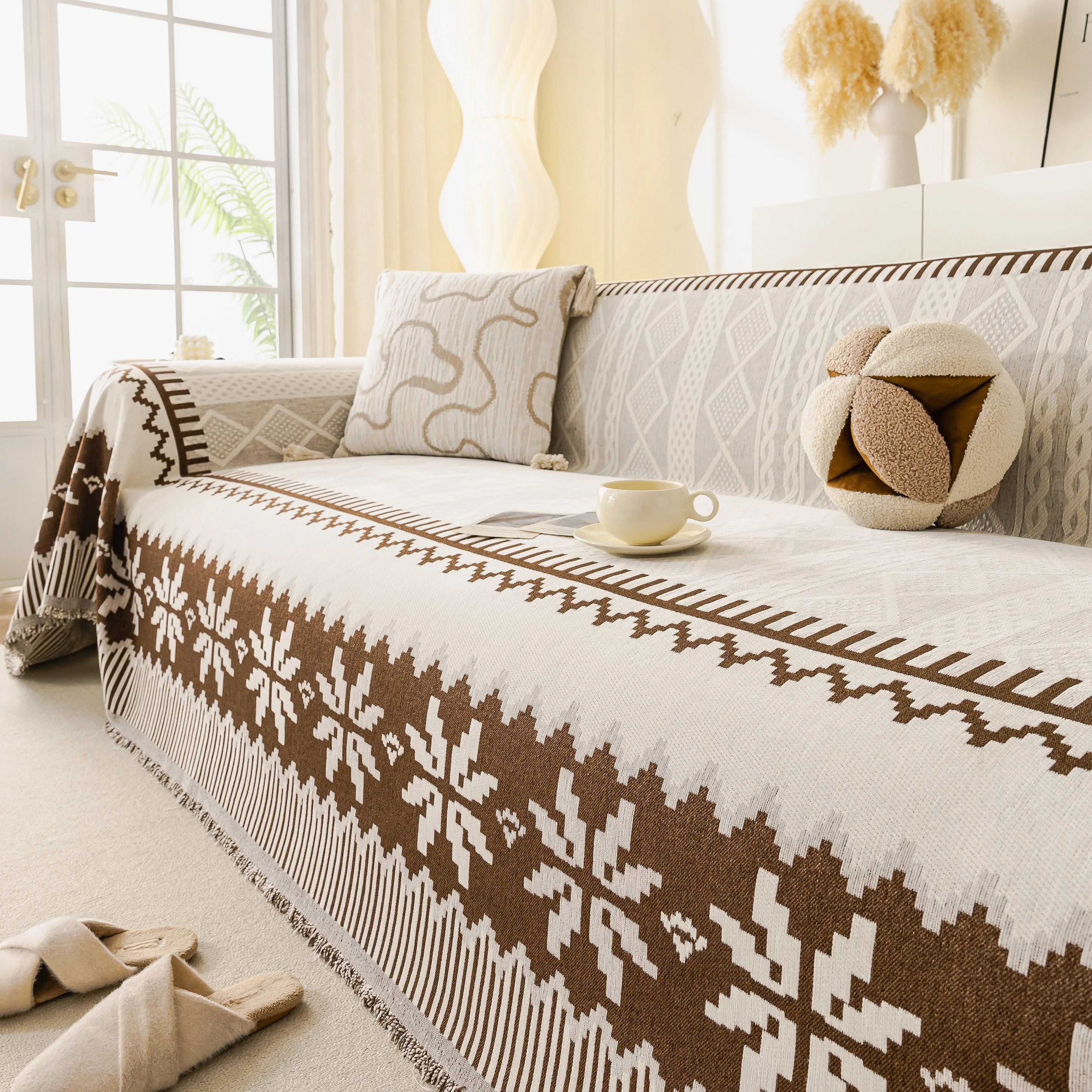 Thick Jacquard Couch Cover for Sectional Sofas, Cozy Washable Sofa Cover Throw Blanket - Image 23