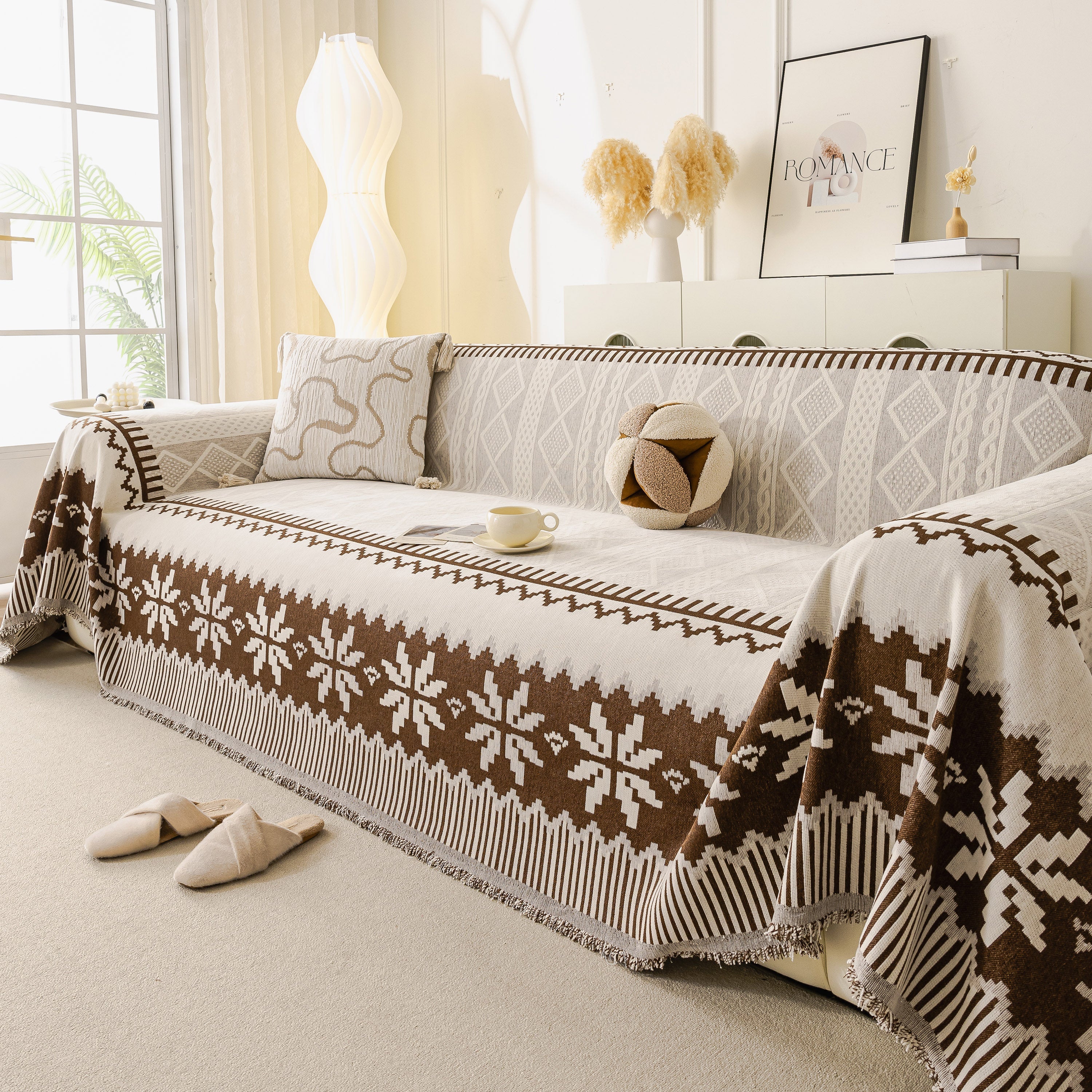 Thick Jacquard Couch Cover for Sectional Sofas, Cozy Washable Sofa Cover Throw Blanket - Image 24