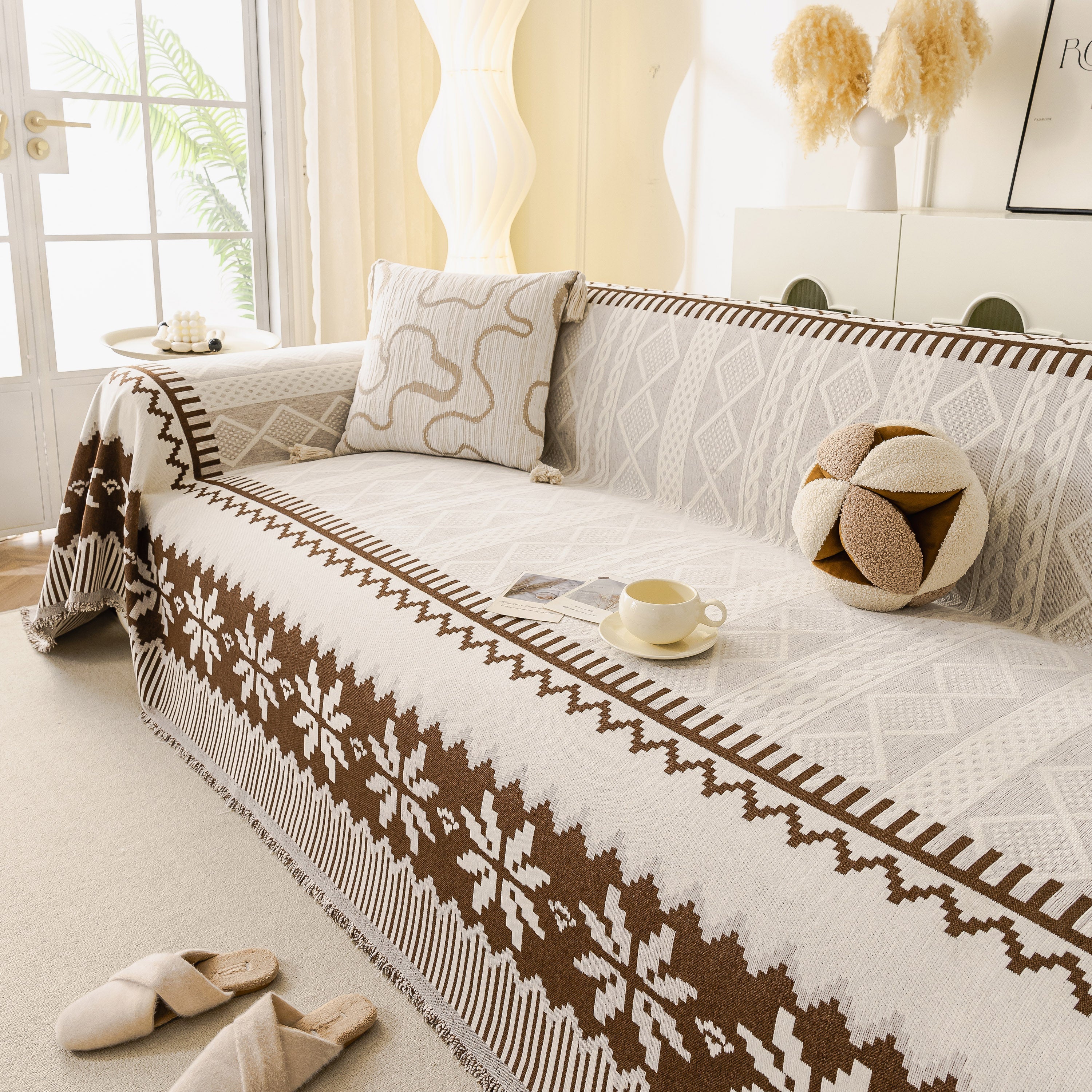 Thick Jacquard Couch Cover for Sectional Sofas, Cozy Washable Sofa Cover Throw Blanket - Image 25