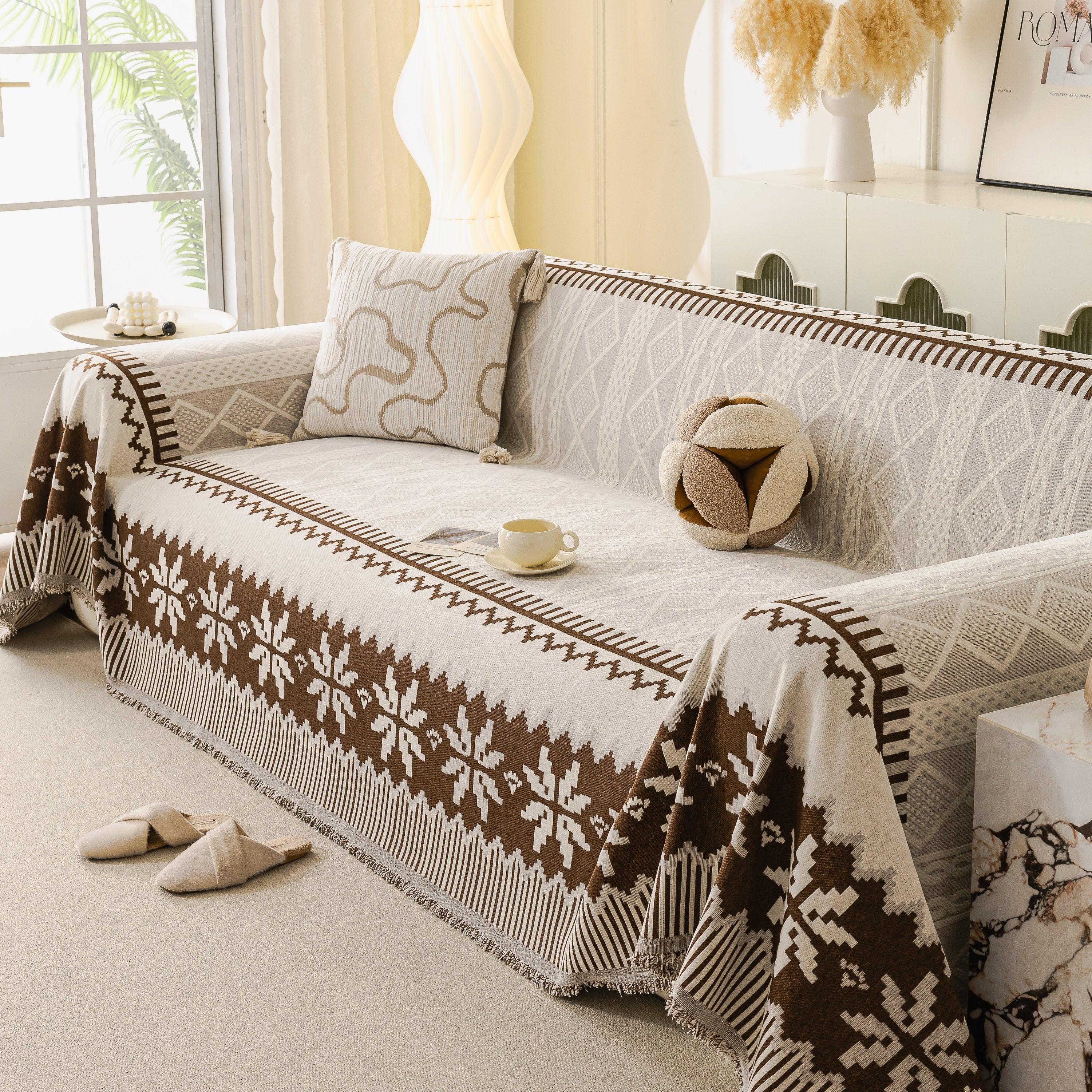 Thick Jacquard Couch Cover for Sectional Sofas, Cozy Washable Sofa Cover Throw Blanket - Image 26