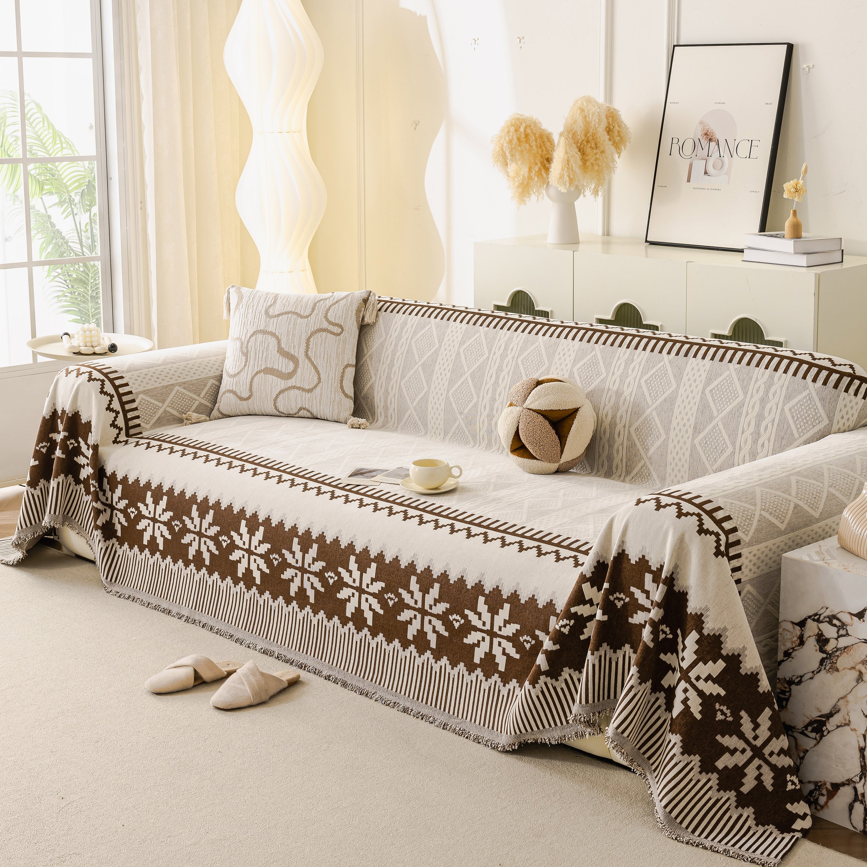 Thick Jacquard Couch Cover for Sectional Sofas, Cozy Washable Sofa Cover Throw Blanket - Image 27
