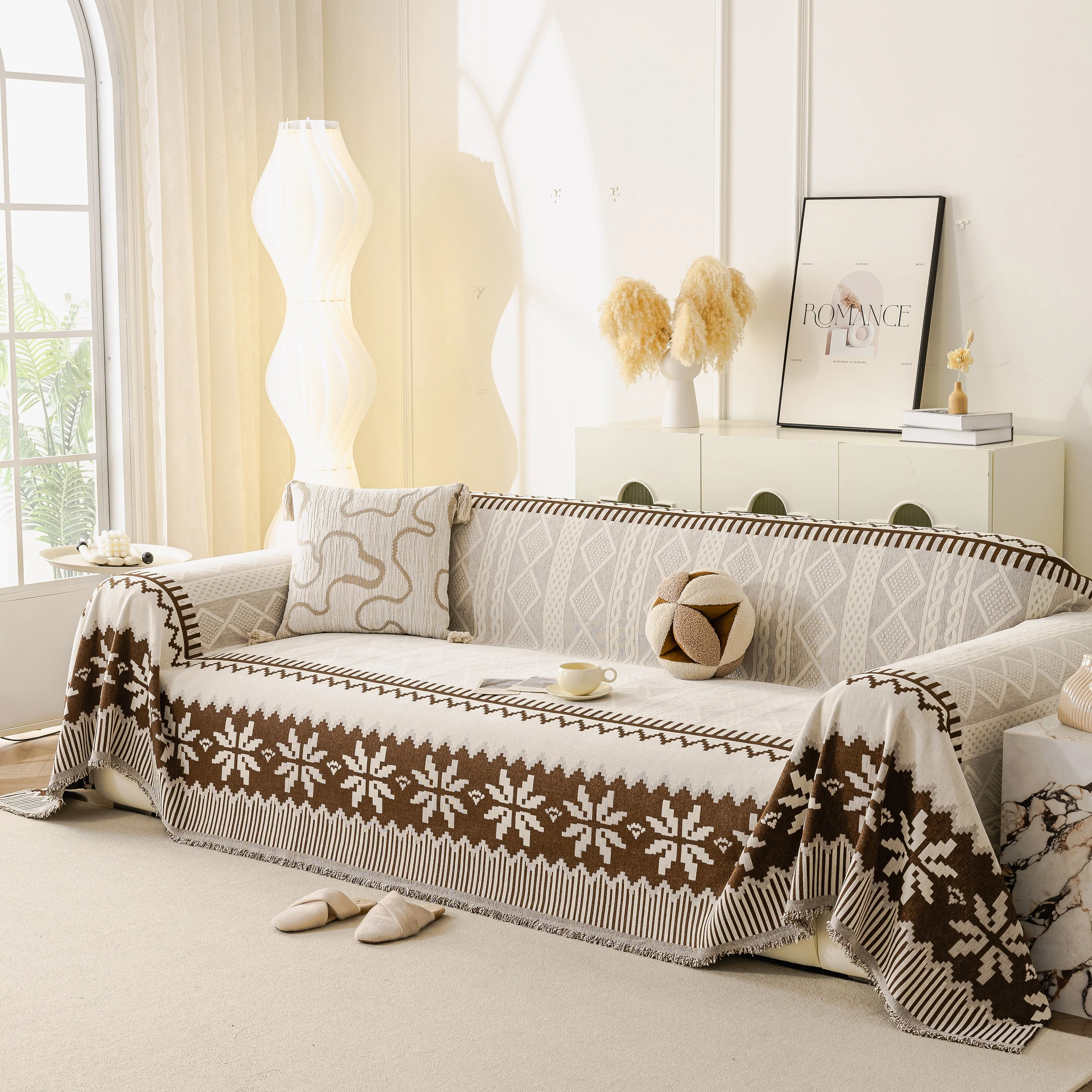 Thick Jacquard Couch Cover for Sectional Sofas, Cozy Washable Sofa Cover Throw Blanket - Image 28