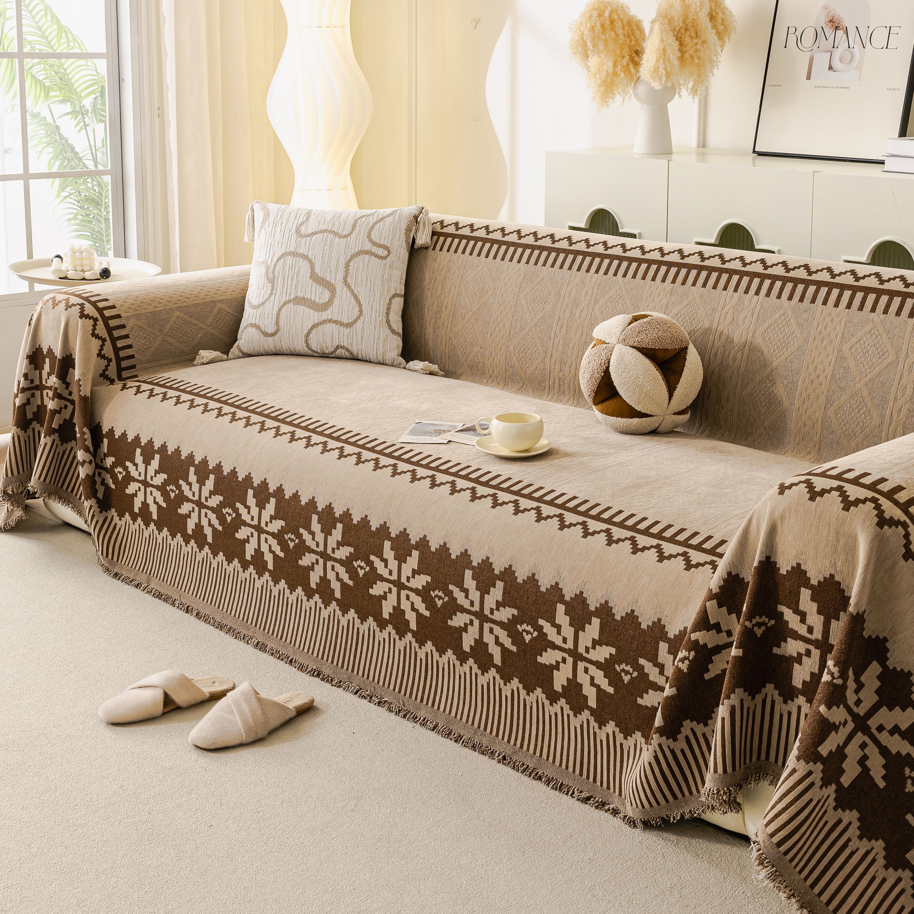 Thick Jacquard Couch Cover for Sectional Sofas, Cozy Washable Sofa Cover Throw Blanket - Image 30