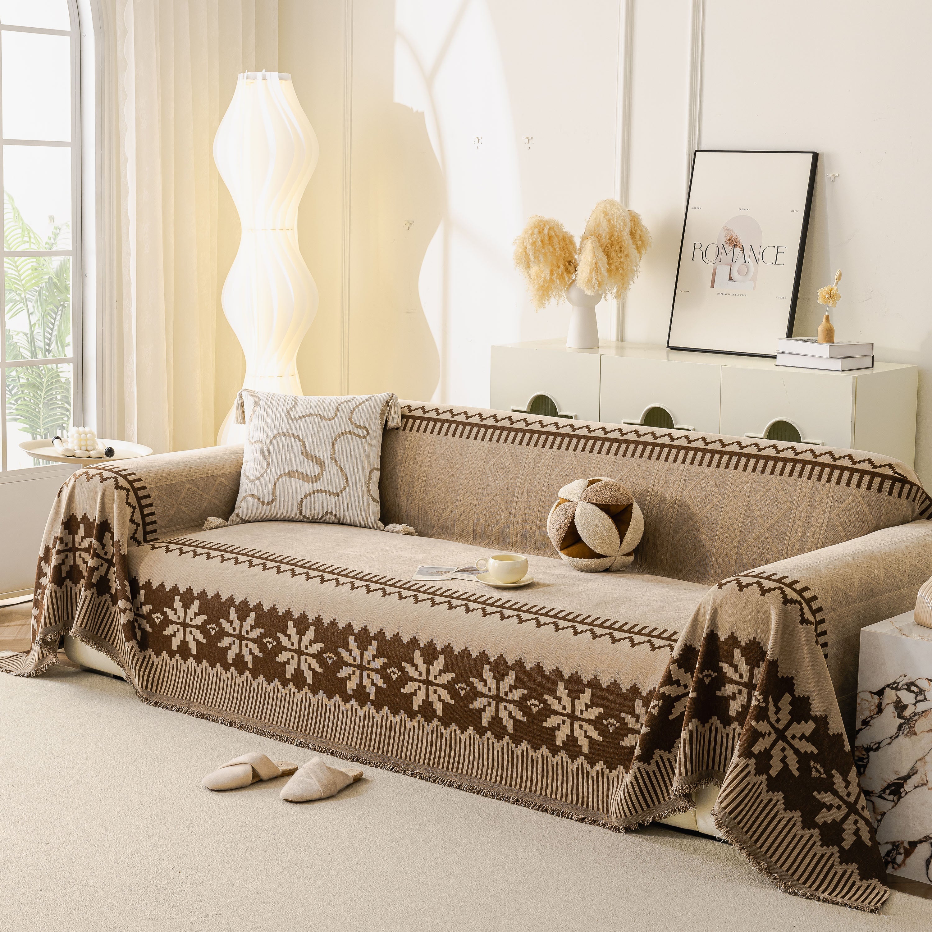Thick Jacquard Couch Cover for Sectional Sofas, Cozy Washable Sofa Cover Throw Blanket - Image 32