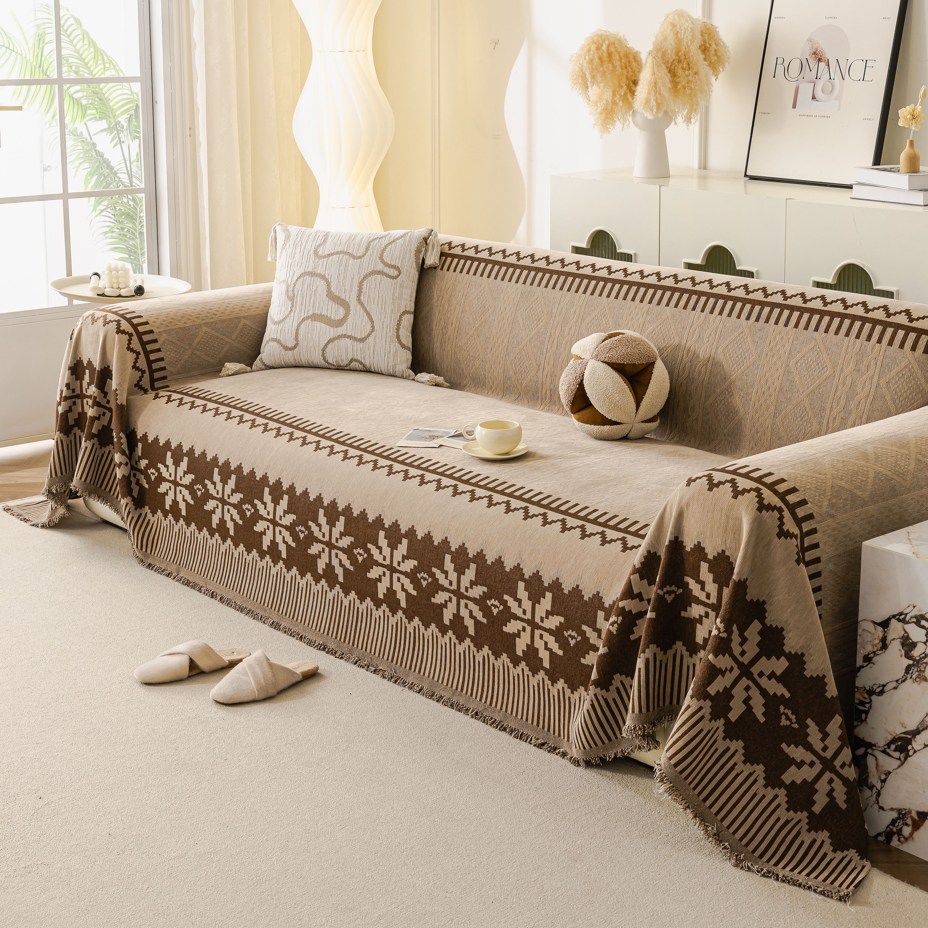 Thick Jacquard Couch Cover for Sectional Sofas, Cozy Washable Sofa Cover Throw Blanket - Image 33