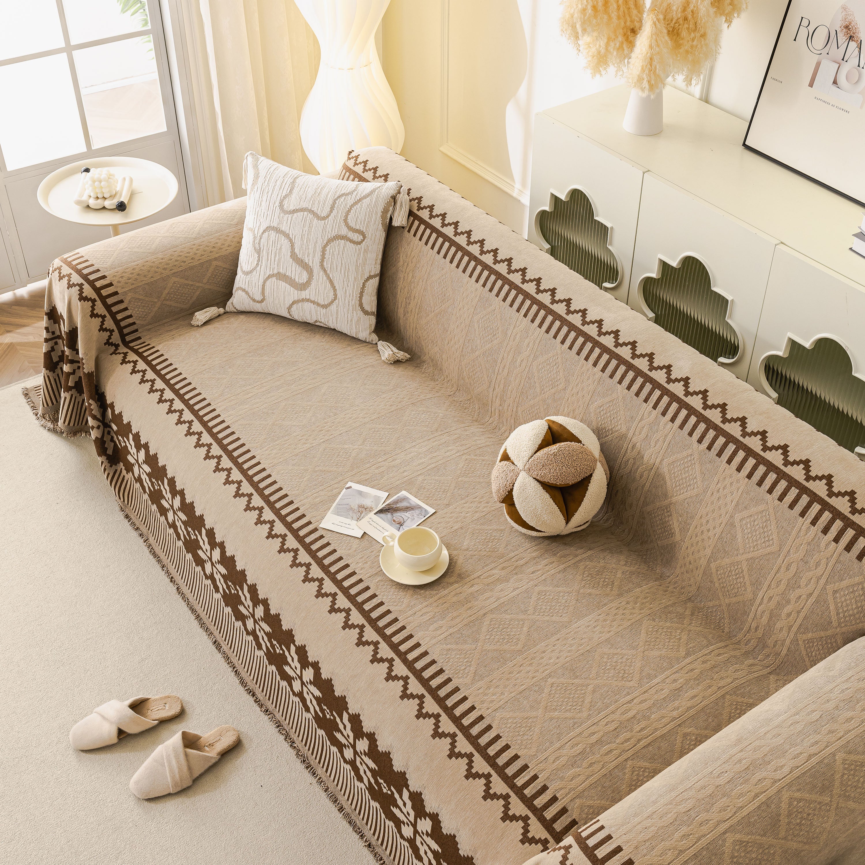 Thick Jacquard Couch Cover for Sectional Sofas, Cozy Washable Sofa Cover Throw Blanket - Image 35