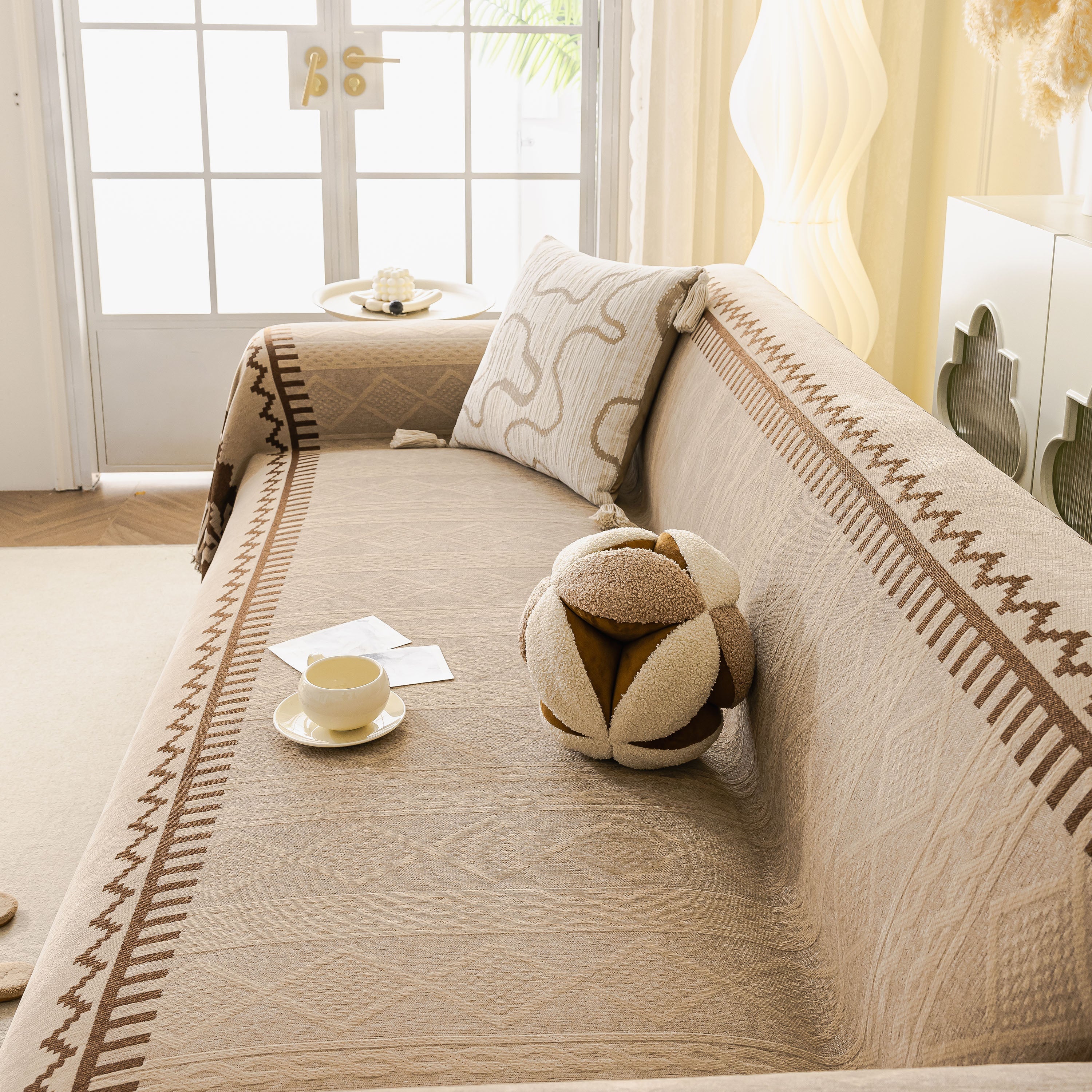 Thick Jacquard Couch Cover for Sectional Sofas, Cozy Washable Sofa Cover Throw Blanket - Image 36