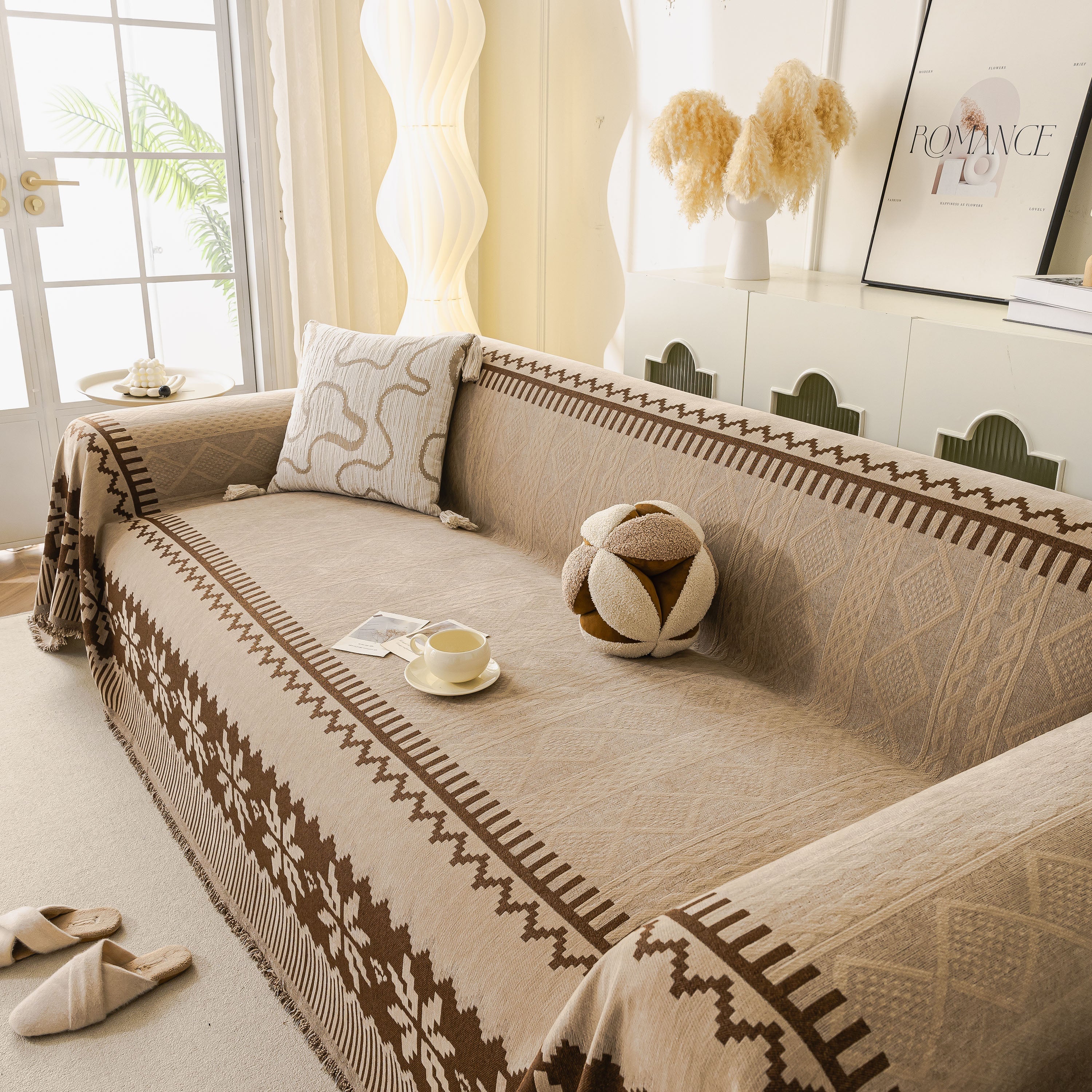 Thick Jacquard Couch Cover for Sectional Sofas, Cozy Washable Sofa Cover Throw Blanket - Image 37