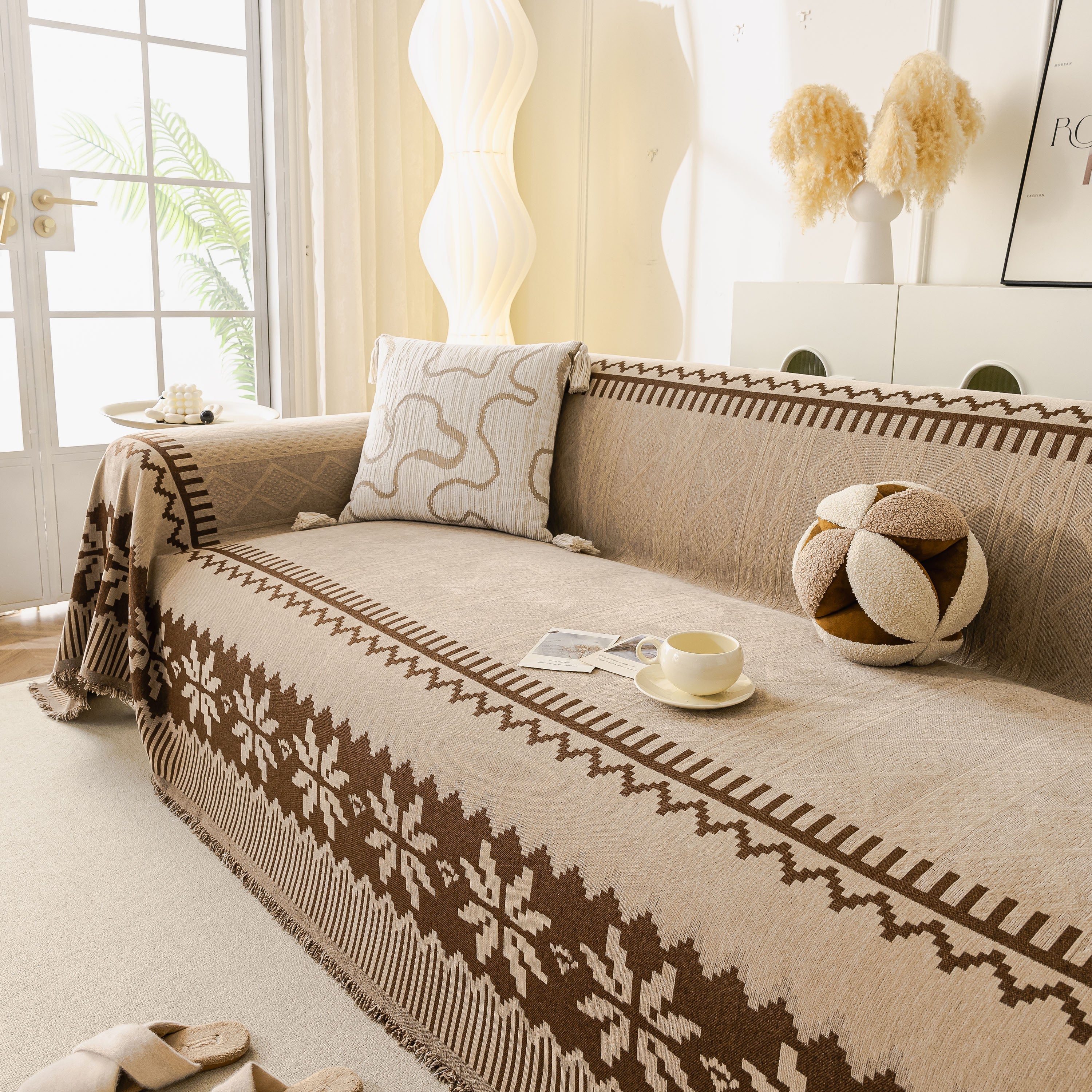 Thick Jacquard Couch Cover for Sectional Sofas, Cozy Washable Sofa Cover Throw Blanket - Image 38