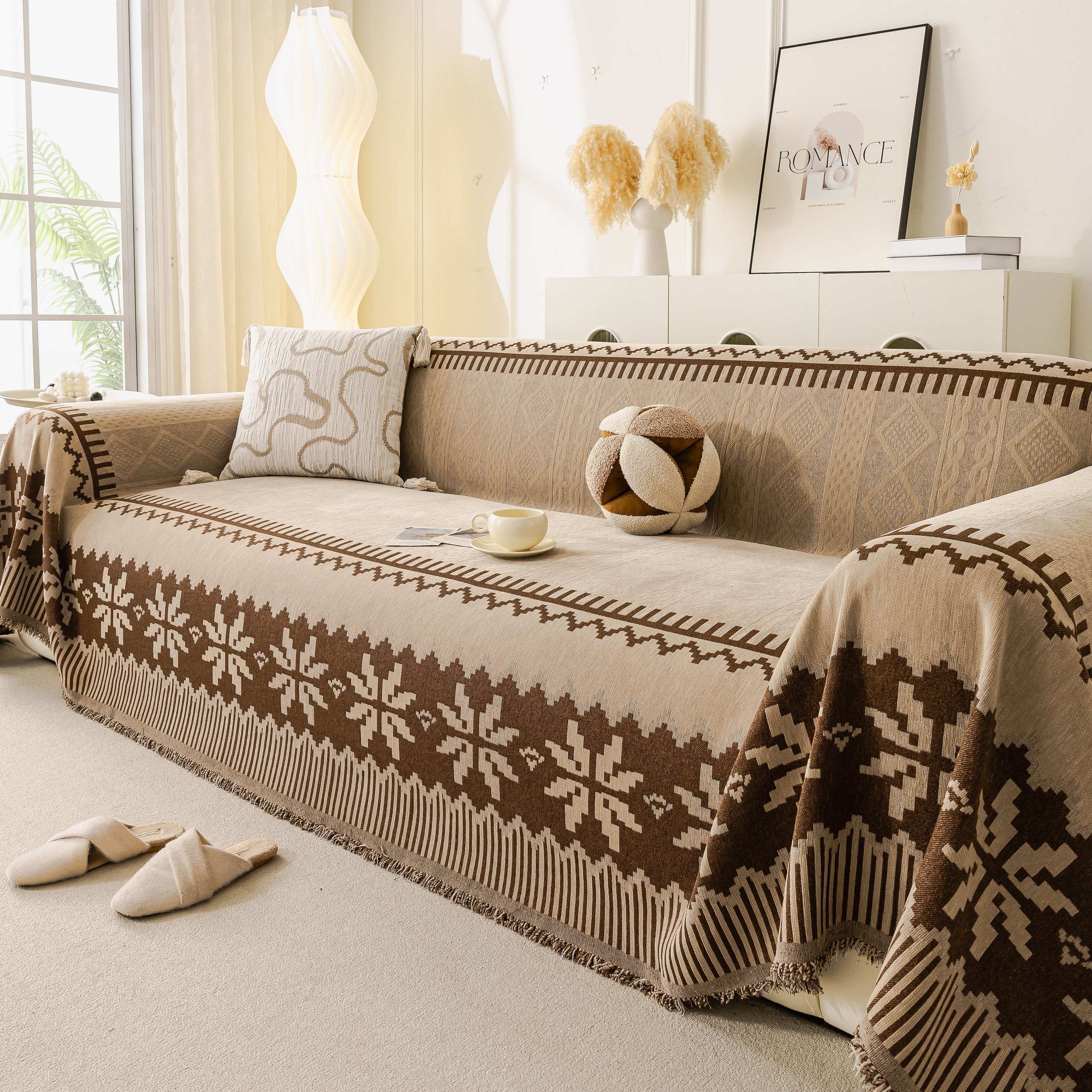 Thick Jacquard Couch Cover for Sectional Sofas, Cozy Washable Sofa Cover Throw Blanket - Image 39