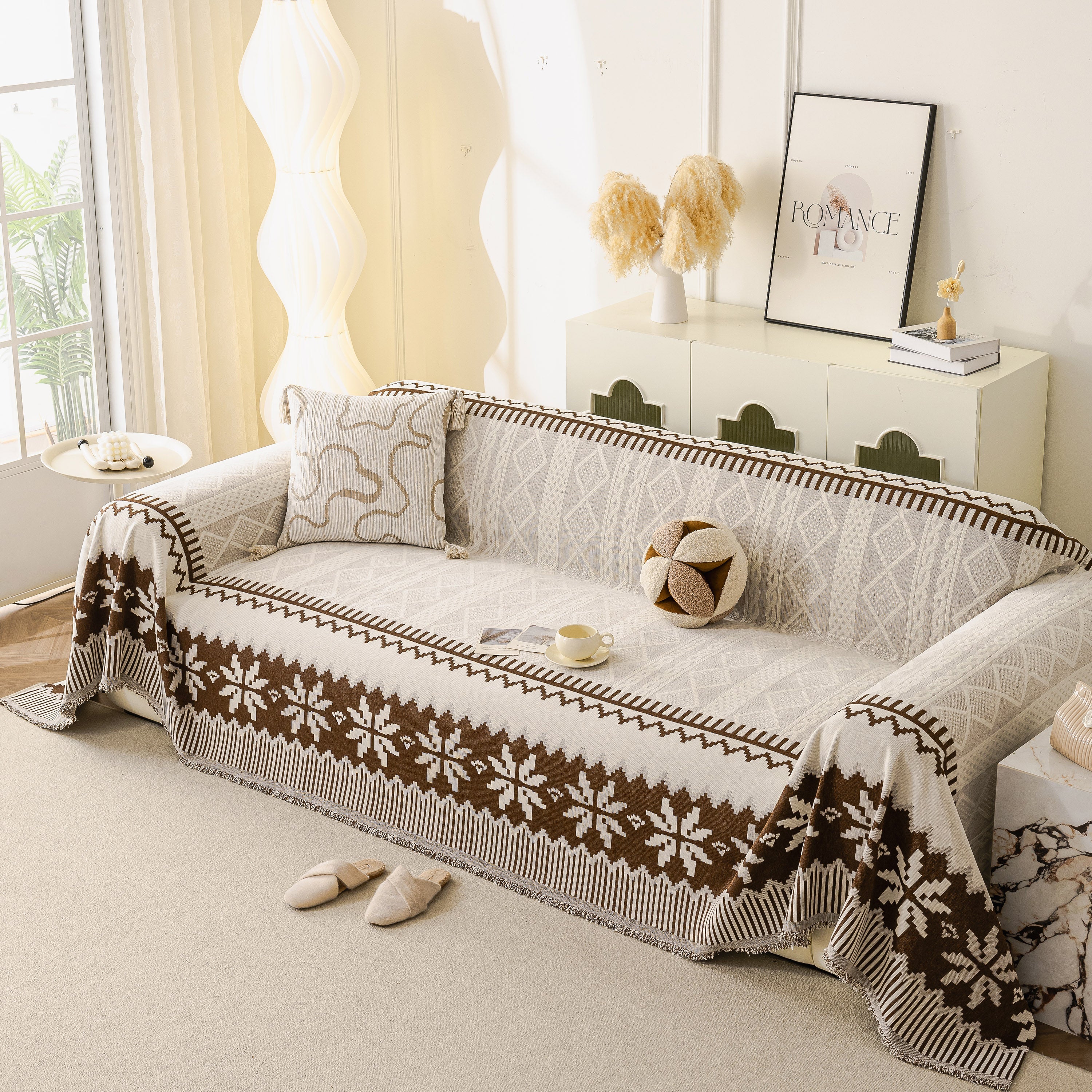 Thick Jacquard Couch Cover for Sectional Sofas, Cozy Washable Sofa Cover Throw Blanket - Image 4