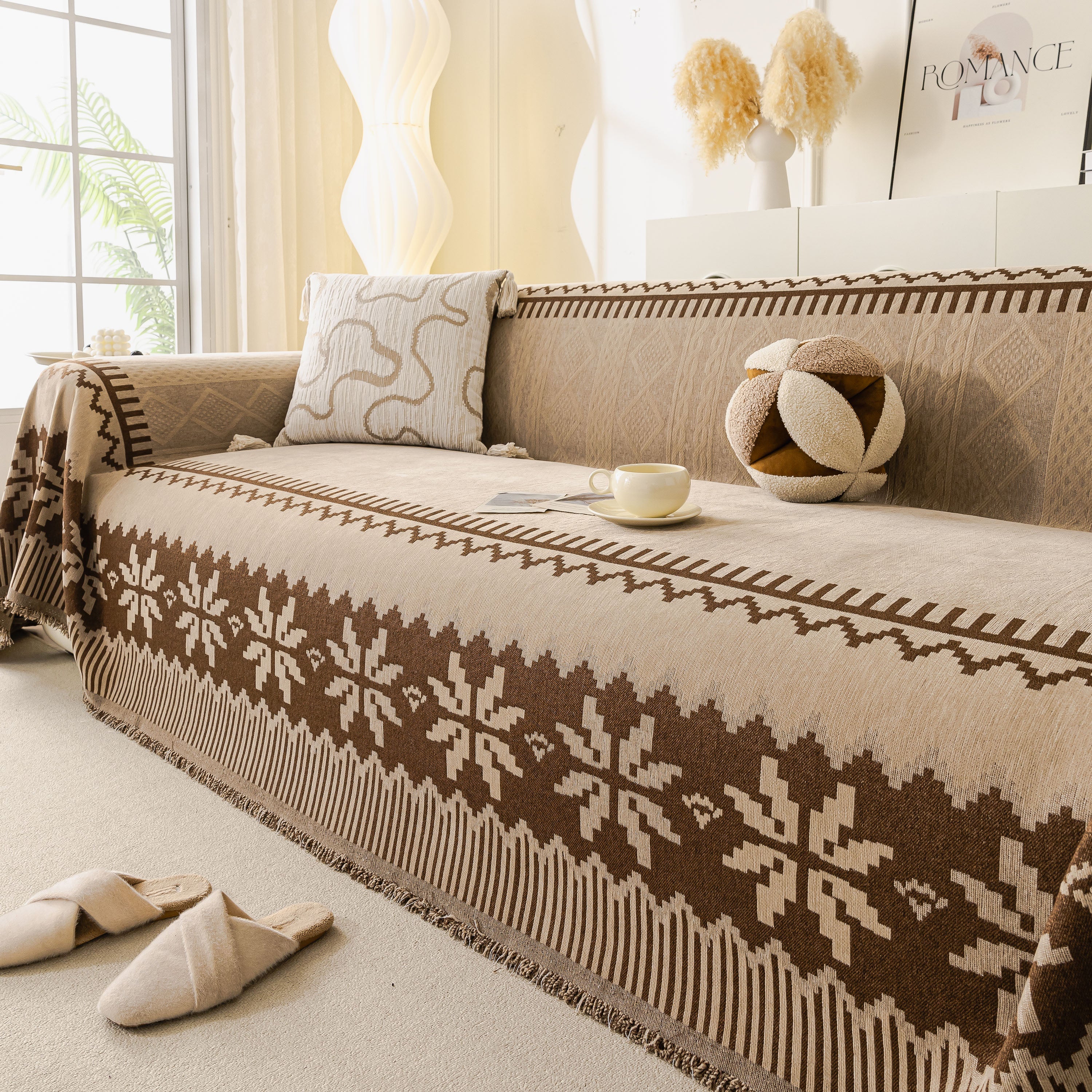 Thick Jacquard Couch Cover for Sectional Sofas, Cozy Washable Sofa Cover Throw Blanket - Image 40
