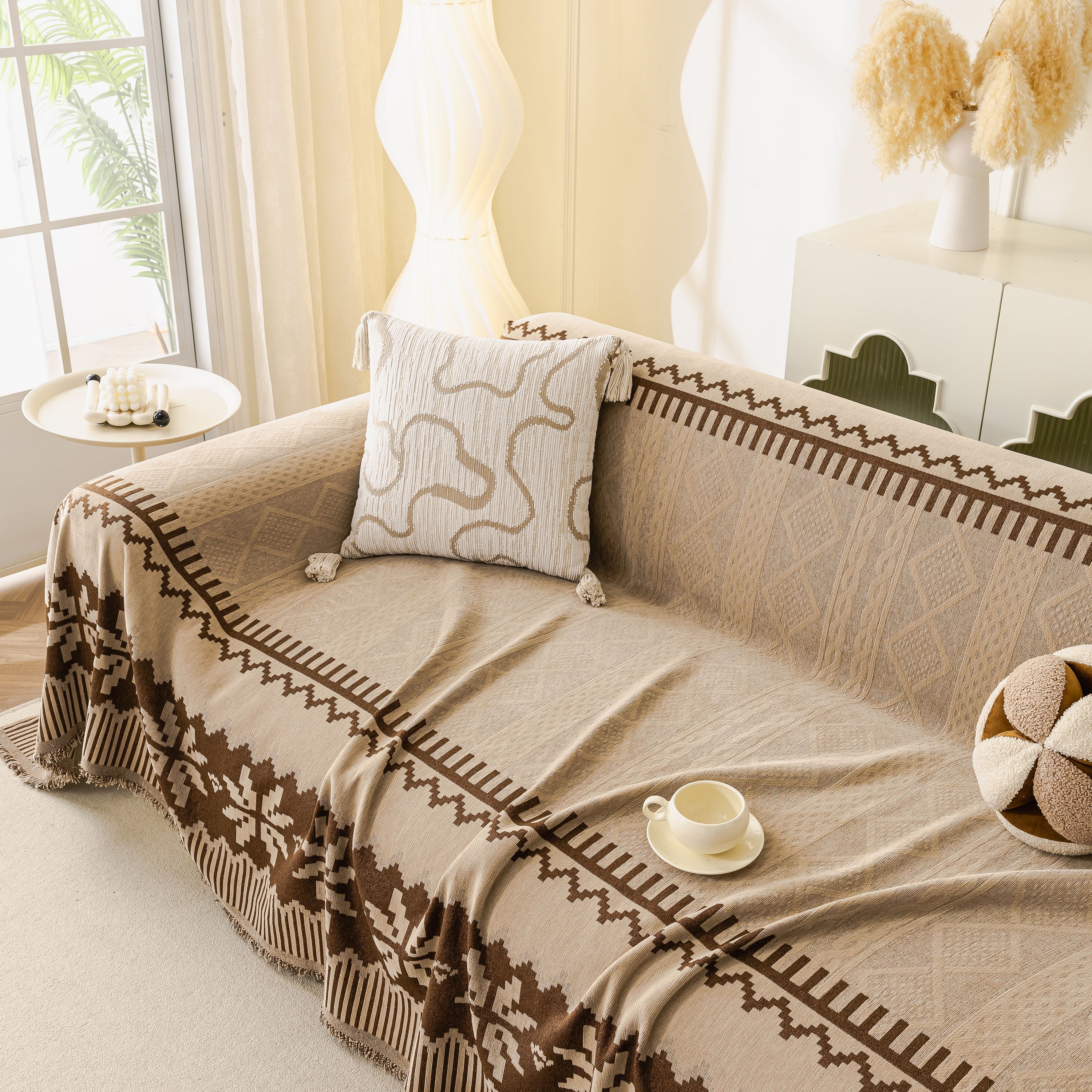Thick Jacquard Couch Cover for Sectional Sofas, Cozy Washable Sofa Cover Throw Blanket - Image 45