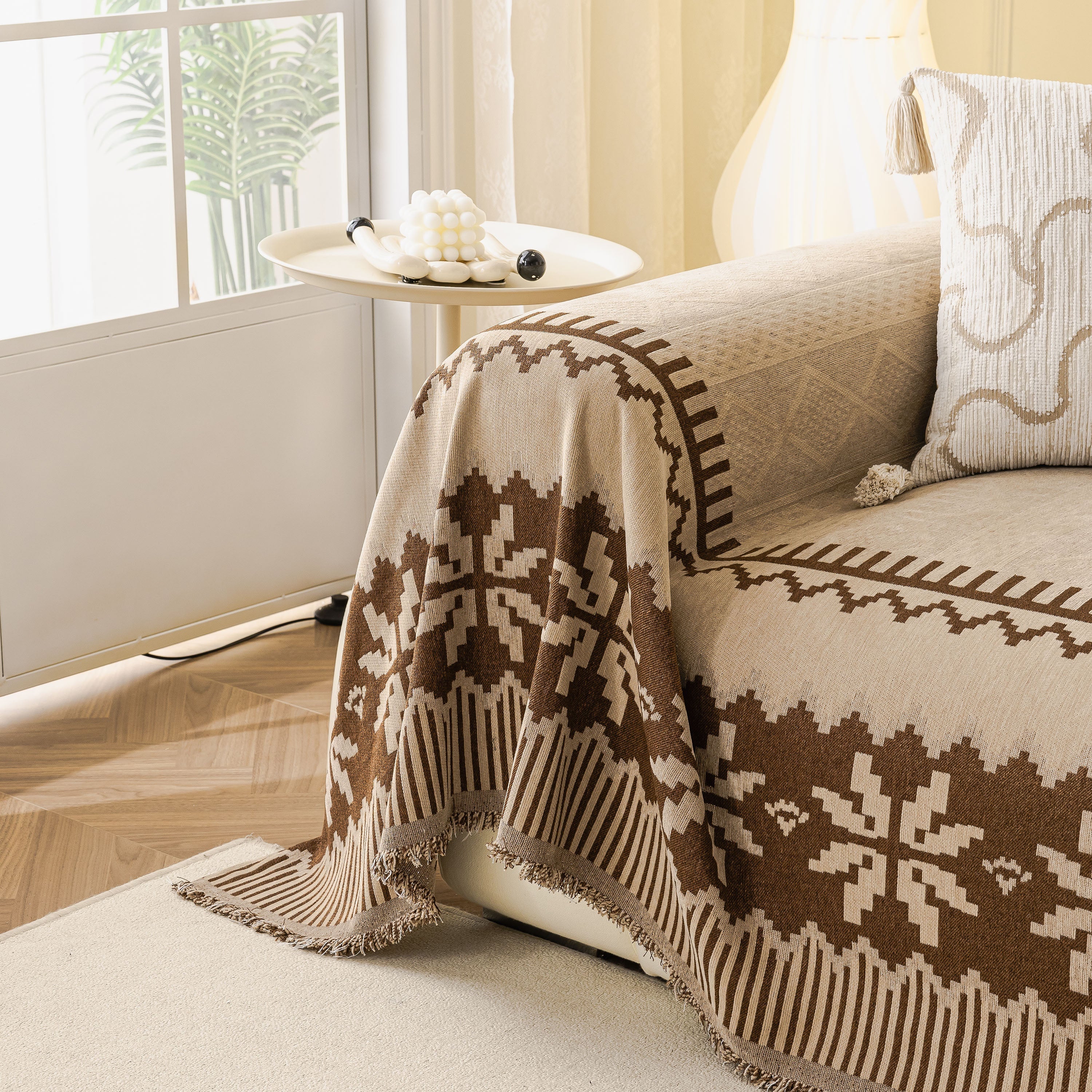 Thick Jacquard Couch Cover for Sectional Sofas, Cozy Washable Sofa Cover Throw Blanket - Image 49