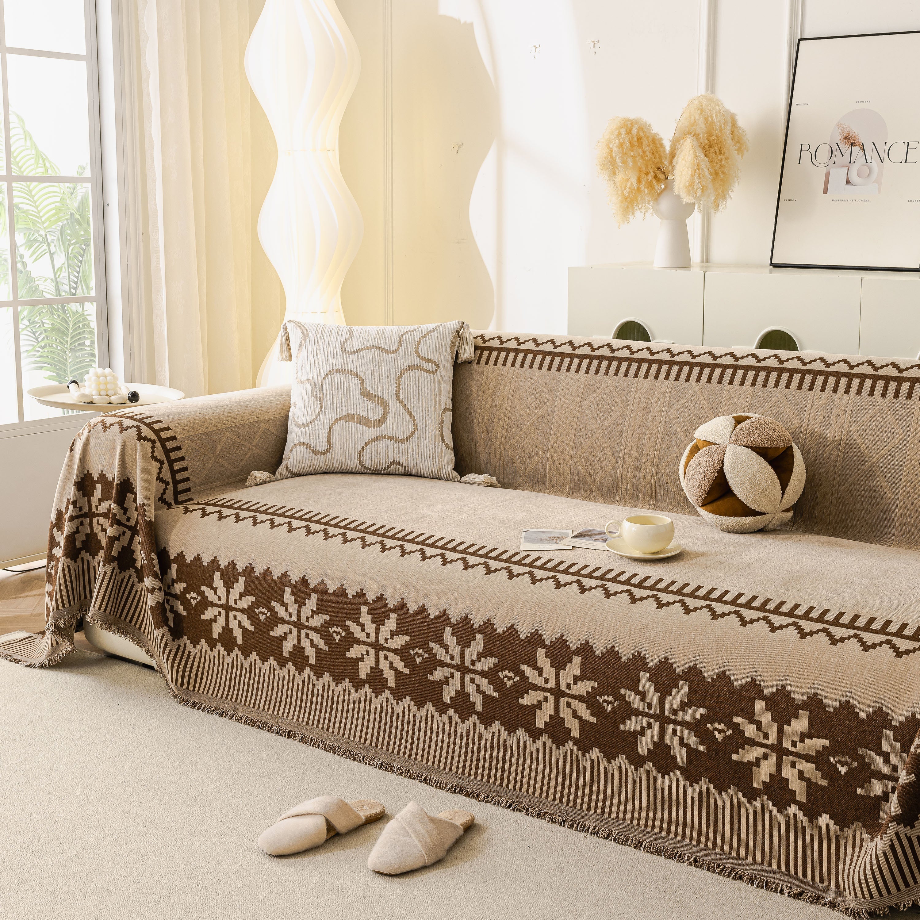 Thick Jacquard Couch Cover for Sectional Sofas, Cozy Washable Sofa Cover Throw Blanket - Image 50