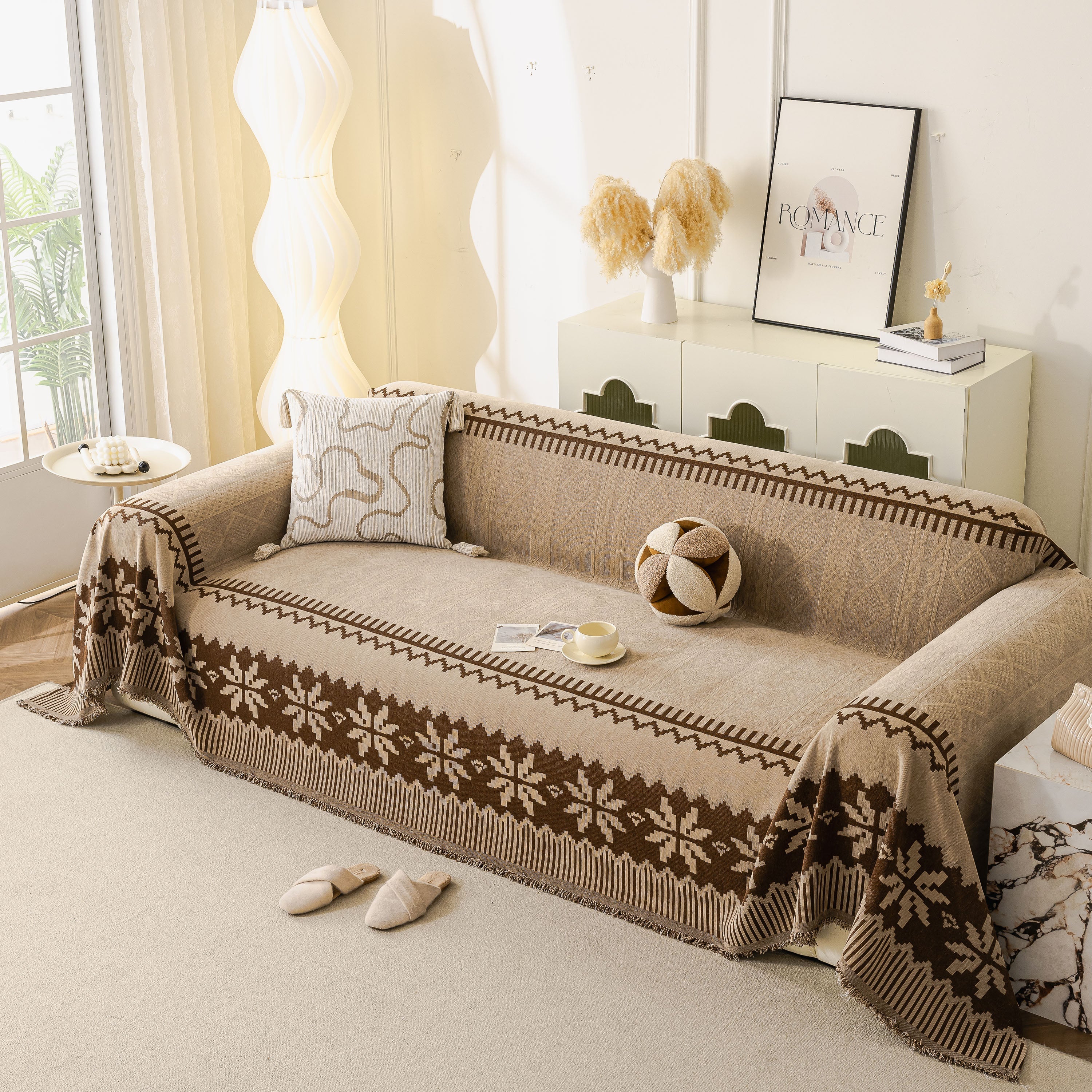 Thick Jacquard Couch Cover for Sectional Sofas, Cozy Washable Sofa Cover Throw Blanket - Image 55